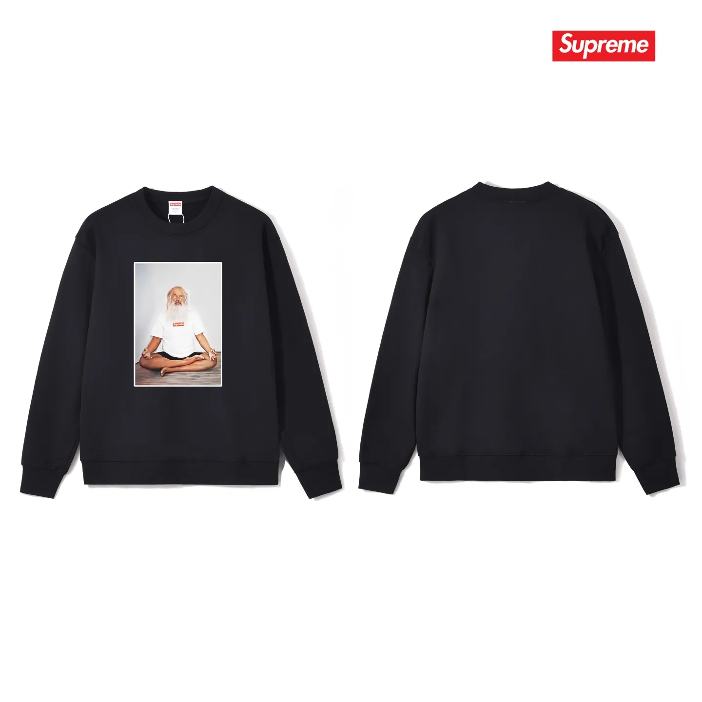 S 1047 # p 80💰 Supreme Week 1 Rick Rubin Tee 400 Quality💥 Same Style ：Black White Gray Size：S M L XL XXL