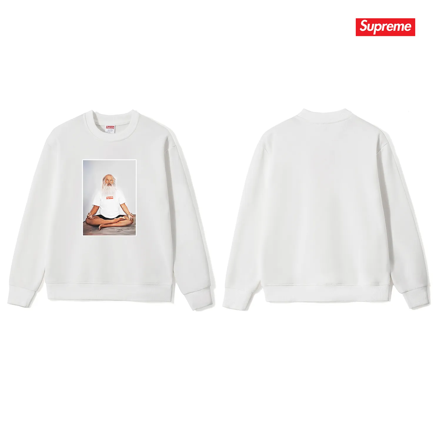 S 1047 # p 80💰 Supreme Week 1 Rick Rubin Tee 400 Quality💥 Same Style ：Black White Gray Size：S M L XL XXL
