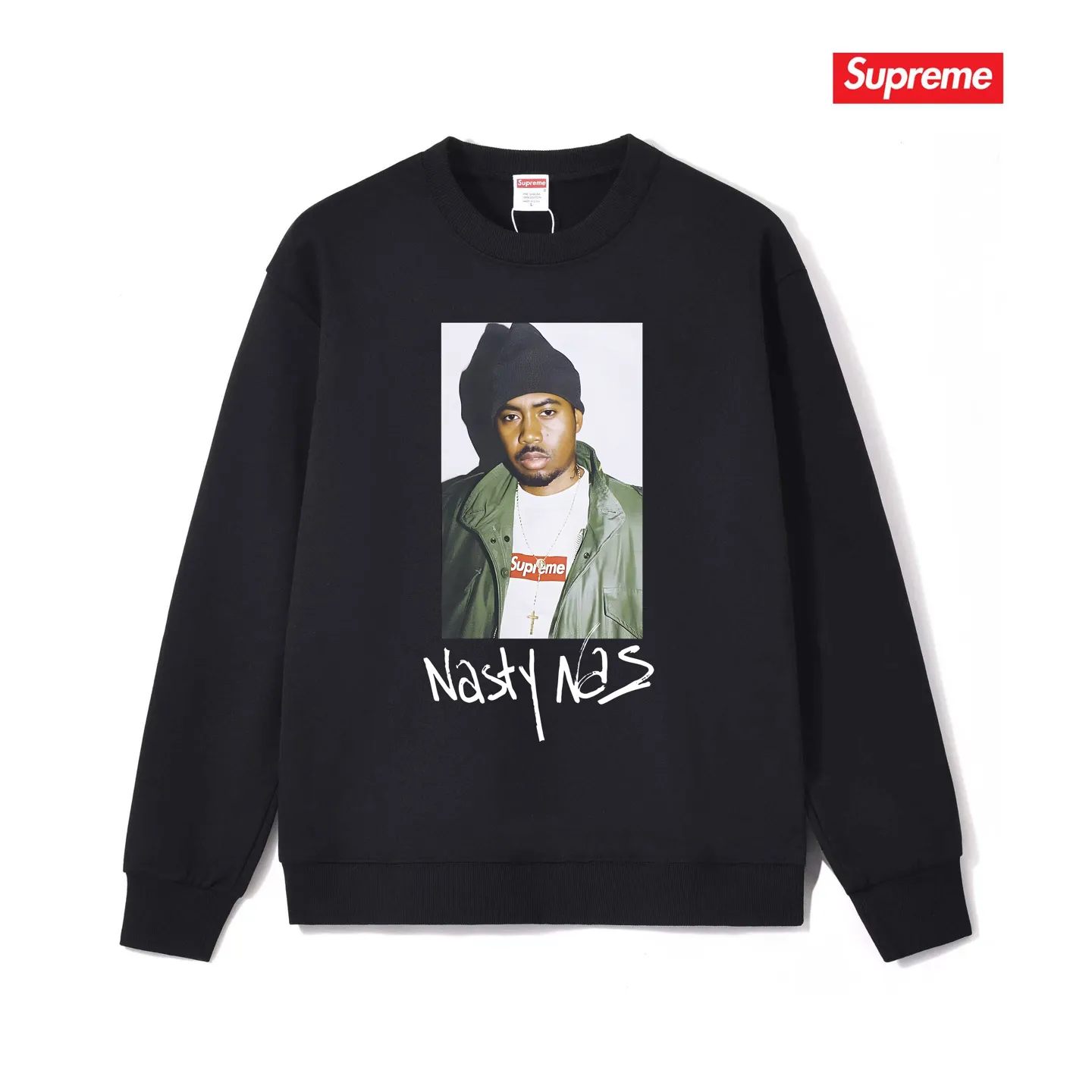 S 1114 # p 80💰 Supreme FW 17 Nas Tee Black Same Style 400 Quality💥 Same Style ：Black White Gray Size：S M L XL XXL