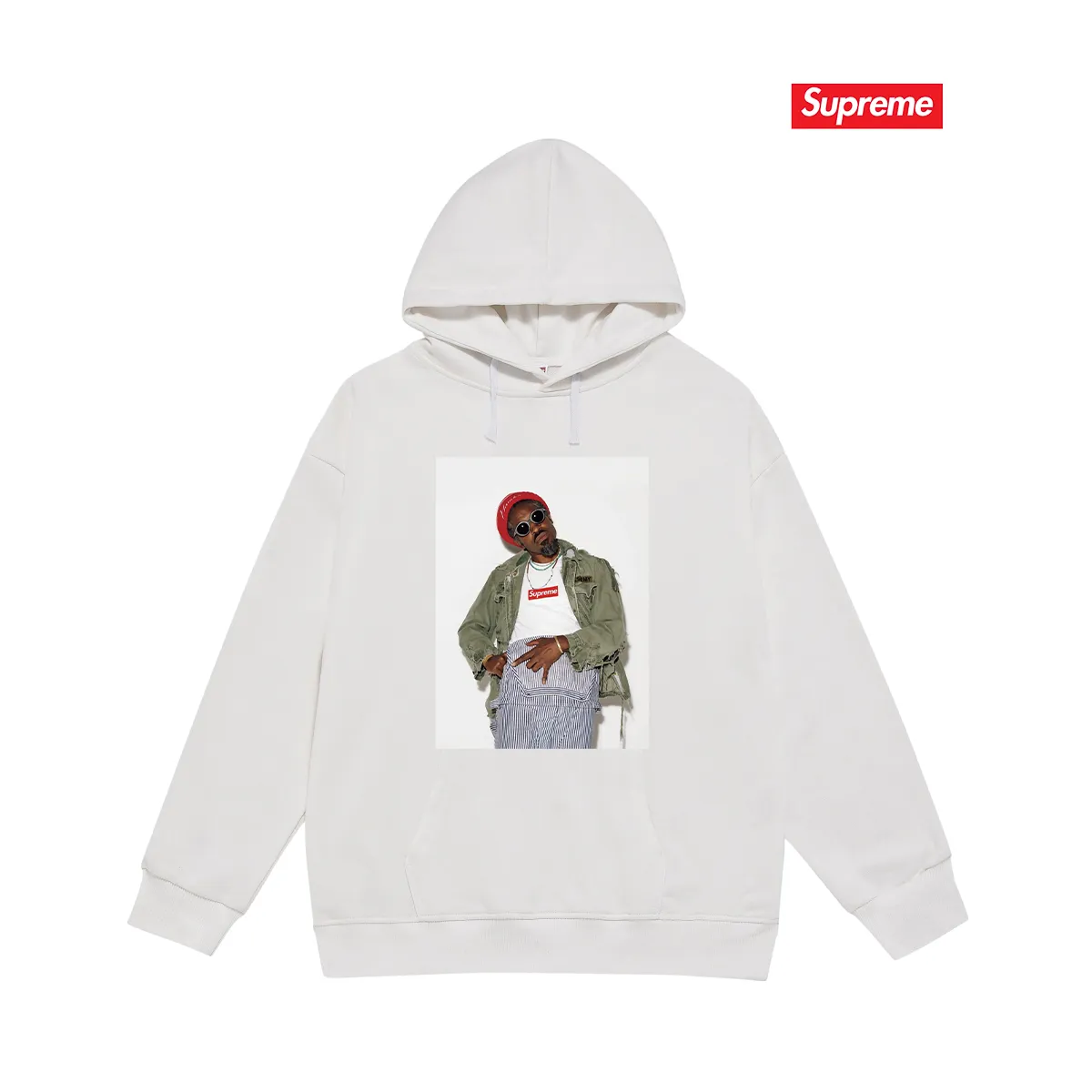 S 2056 # P 85💰 P 90💰 Supreme FW 22 Week 1 André 3000 Tee 400 430 Quality💥 Same Style ：Black White Gray Size：S M L XL XXL