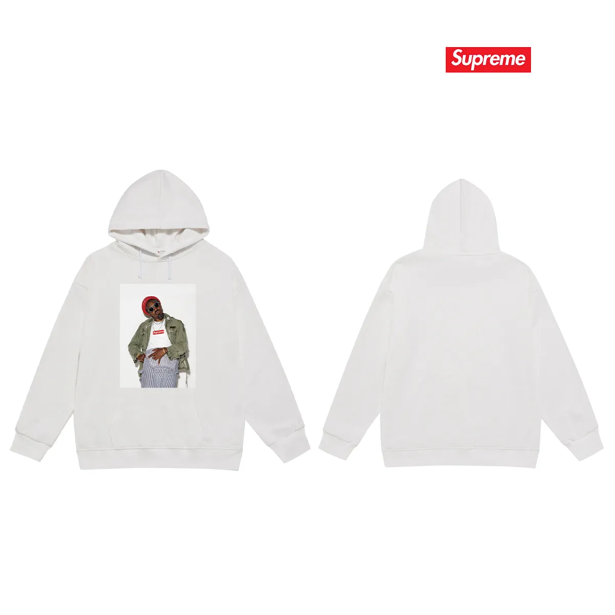S 2056 # P 85💰 P 90💰 Supreme FW 22 Week 1 André 3000 Tee 400 430 Quality💥 Same Style ：Black White Gray Size：S M L XL XXL