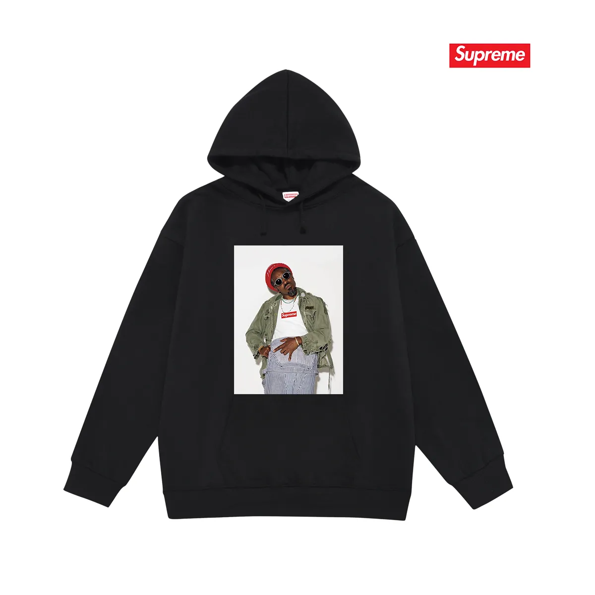 S 2056 # P 85💰 P 90💰 Supreme FW 22 Week 1 André 3000 Tee 400 430 Quality💥 Same Style ：Black White Gray Size：S M L XL XXL