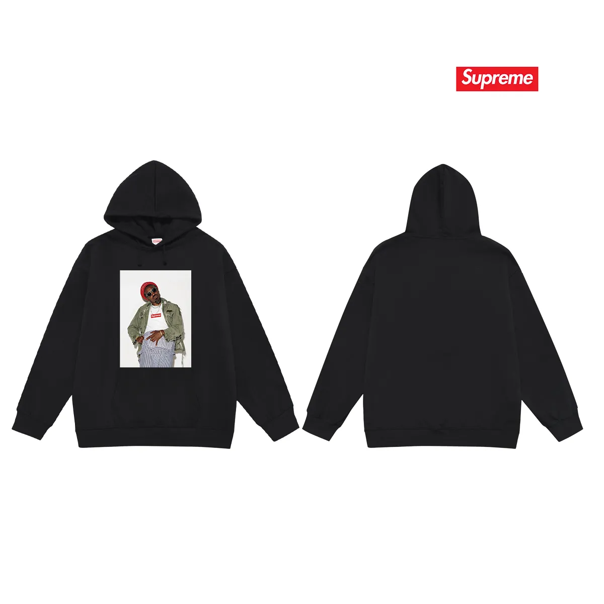 S 2056 # P 85💰 P 90💰 Supreme FW 22 Week 1 André 3000 Tee 400 430 Quality💥 Same Style ：Black White Gray Size：S M L XL XXL
