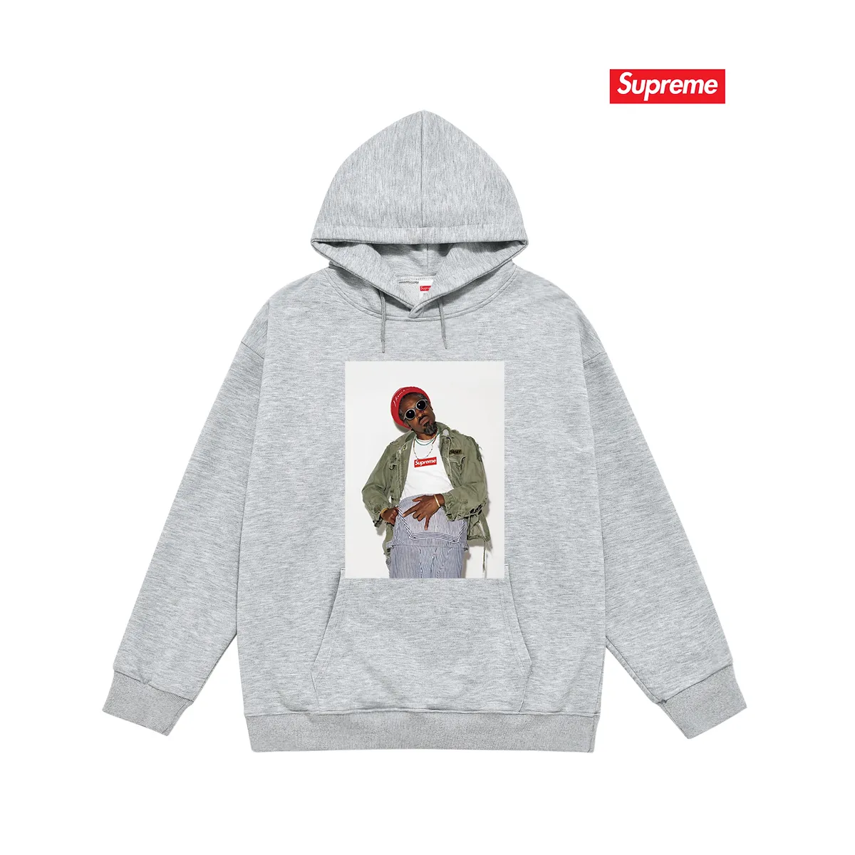 S 2056 # P 85💰 P 90💰 Supreme FW 22 Week 1 André 3000 Tee 400 430 Quality💥 Same Style ：Black White Gray Size：S M L XL XXL