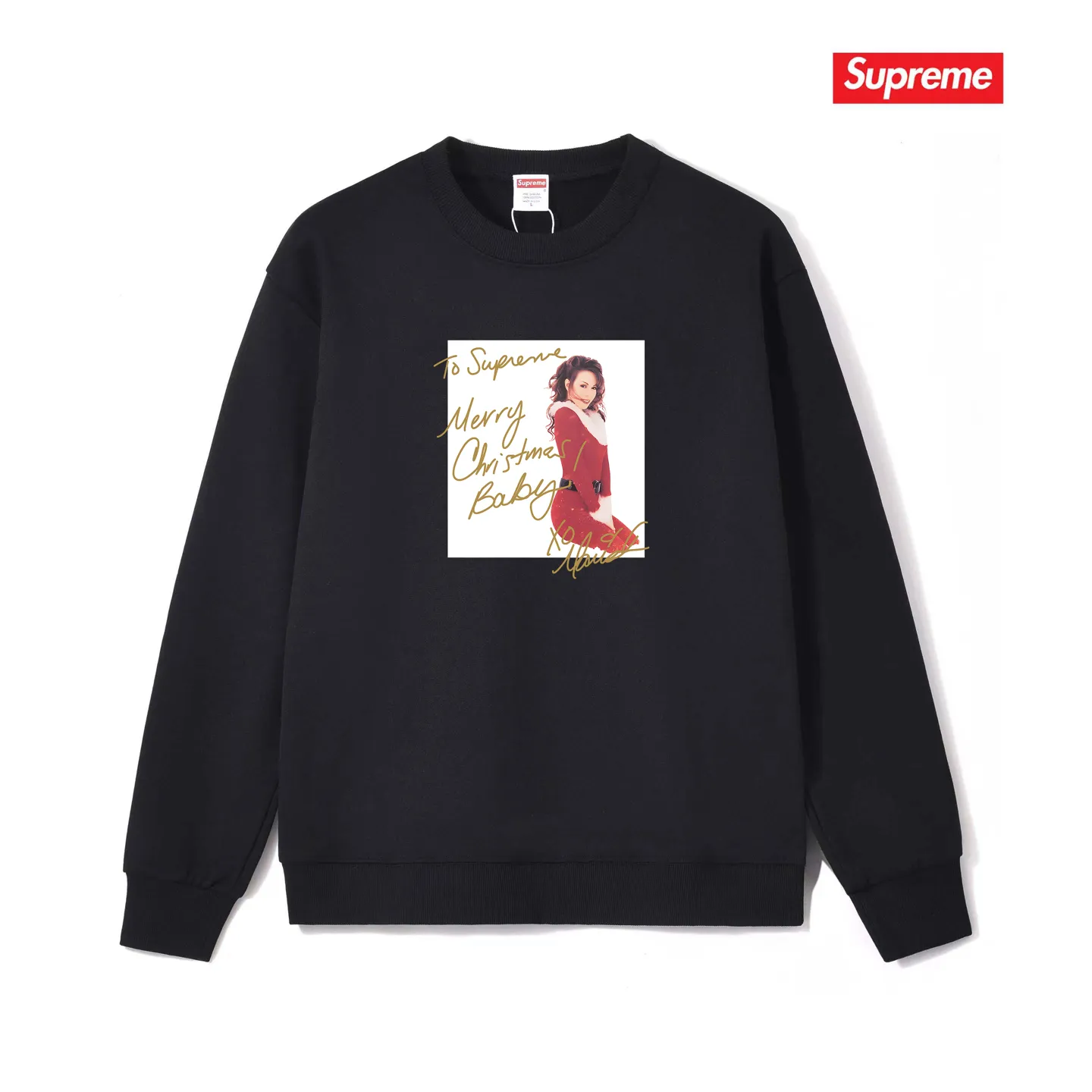 S 1258 # p 80💰 Supreme Week 17 Mariah Carey Tee 400 Quality💥 Same Style ：Black White Gray Size：S M L XL XXL