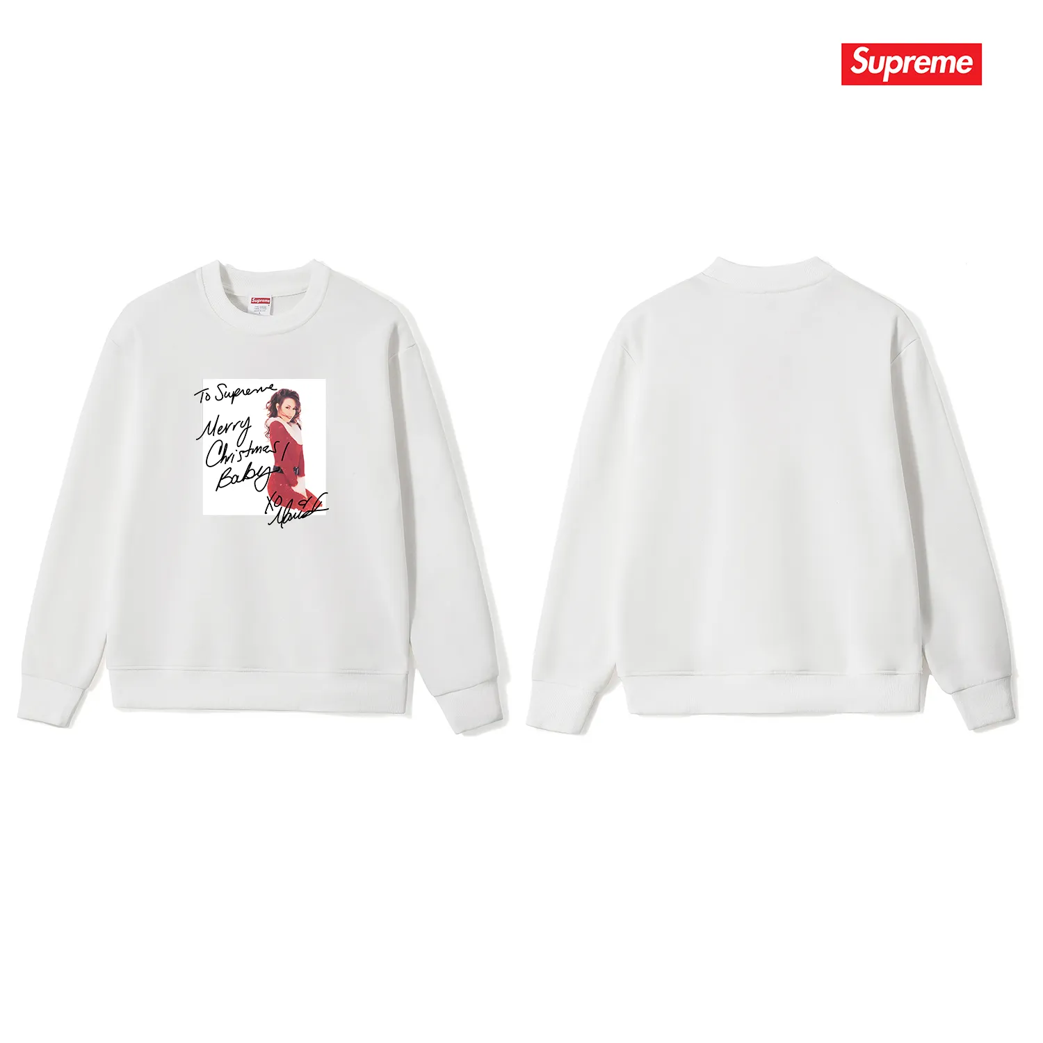 S 1258 # p 80💰 Supreme Week 17 Mariah Carey Tee 400 Quality💥 Same Style ：Black White Gray Size：S M L XL XXL