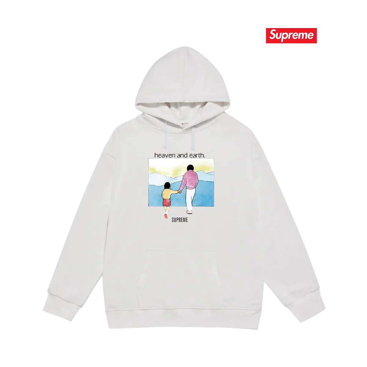 S 2013 # P 85💰 P 90💰 Supreme FW 19 Week 1 Heaven and Earth Tee 400 430 Quality💥 Same Style ：Black White Gray Size：S M L XL XXL