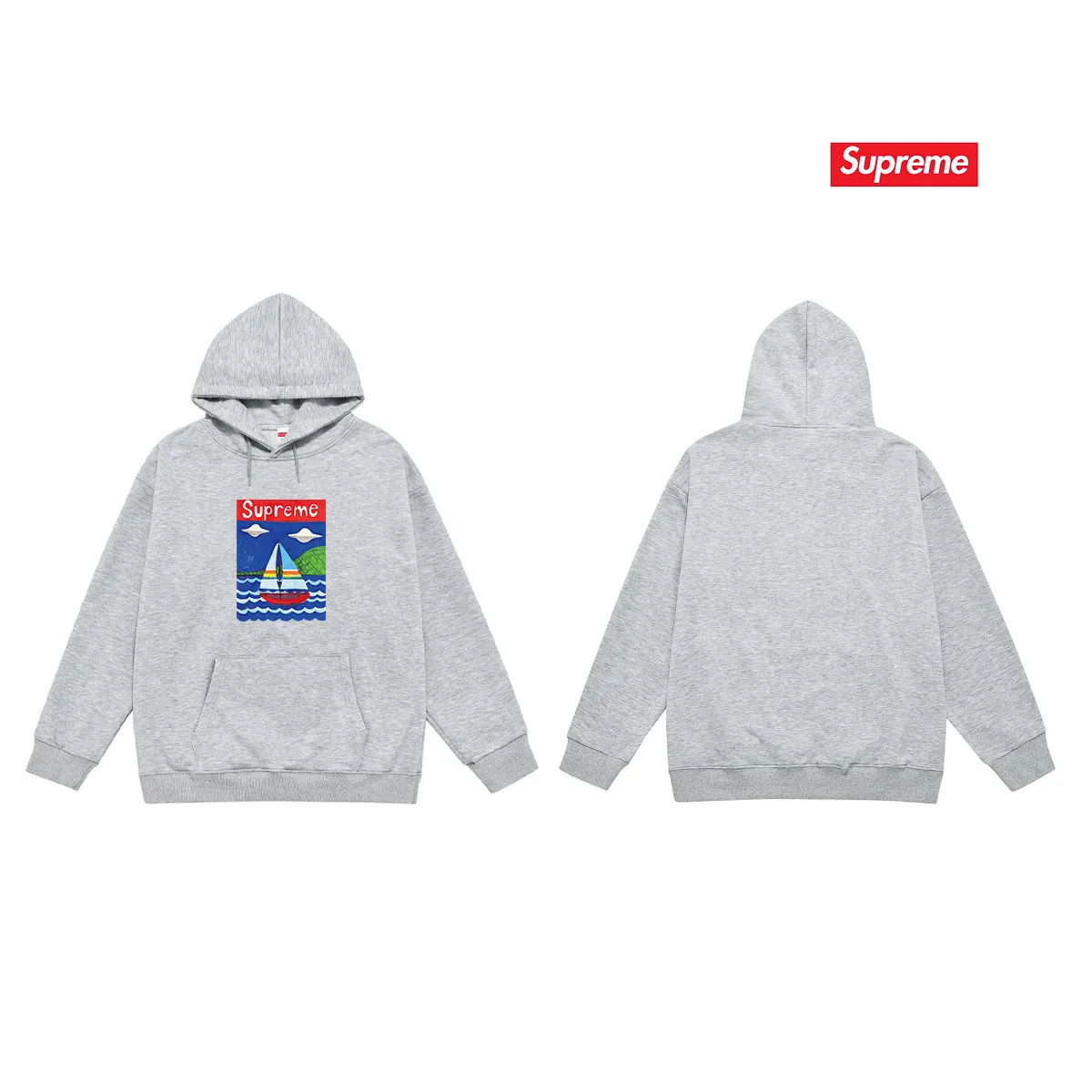 S 2033 # P 85💰 P 90💰 Supreme SS 20 Week 8 Sailboat Tee 400 430 Quality💥 Same Style ：Black White Gray Size：S M L XL XXL