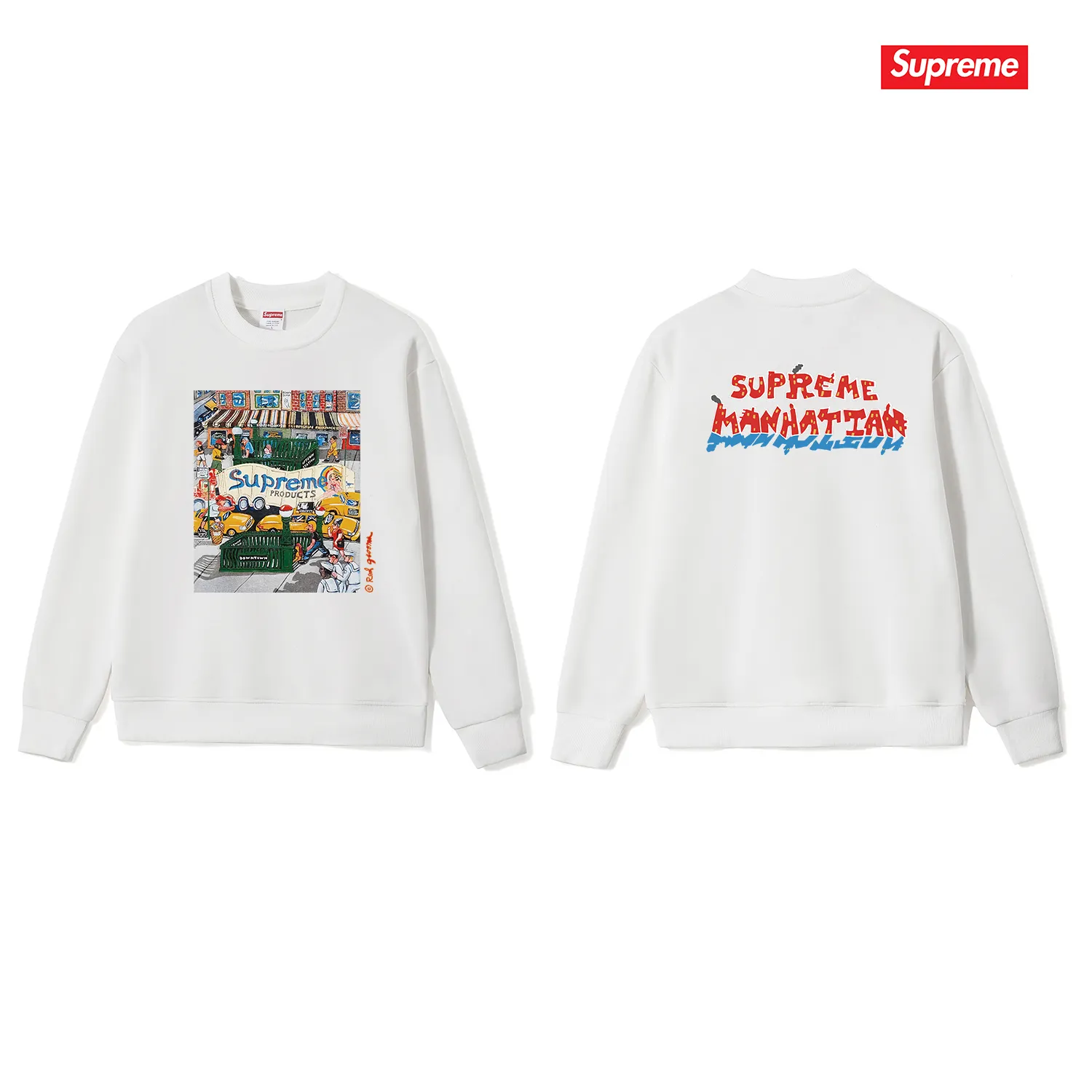 S 1045 # p 80💰 Supreme SS 22 Week 19 Manhattan Tee 400 Quality💥 Same Style ：Black White Gray Size：S M L XL XXL