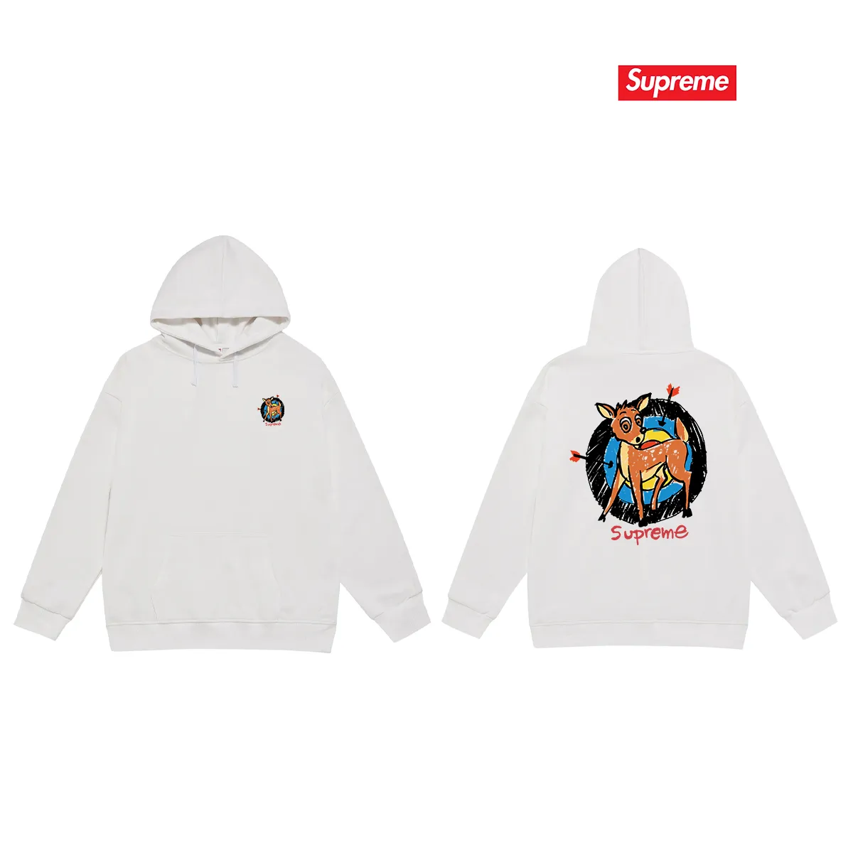 S 2052 # P 85💰 P 90💰 Supreme SS 22 Week 1 Deer Tee 400 430 Quality💥 Same Style ：Black White Gray Size：S M L XL XXL