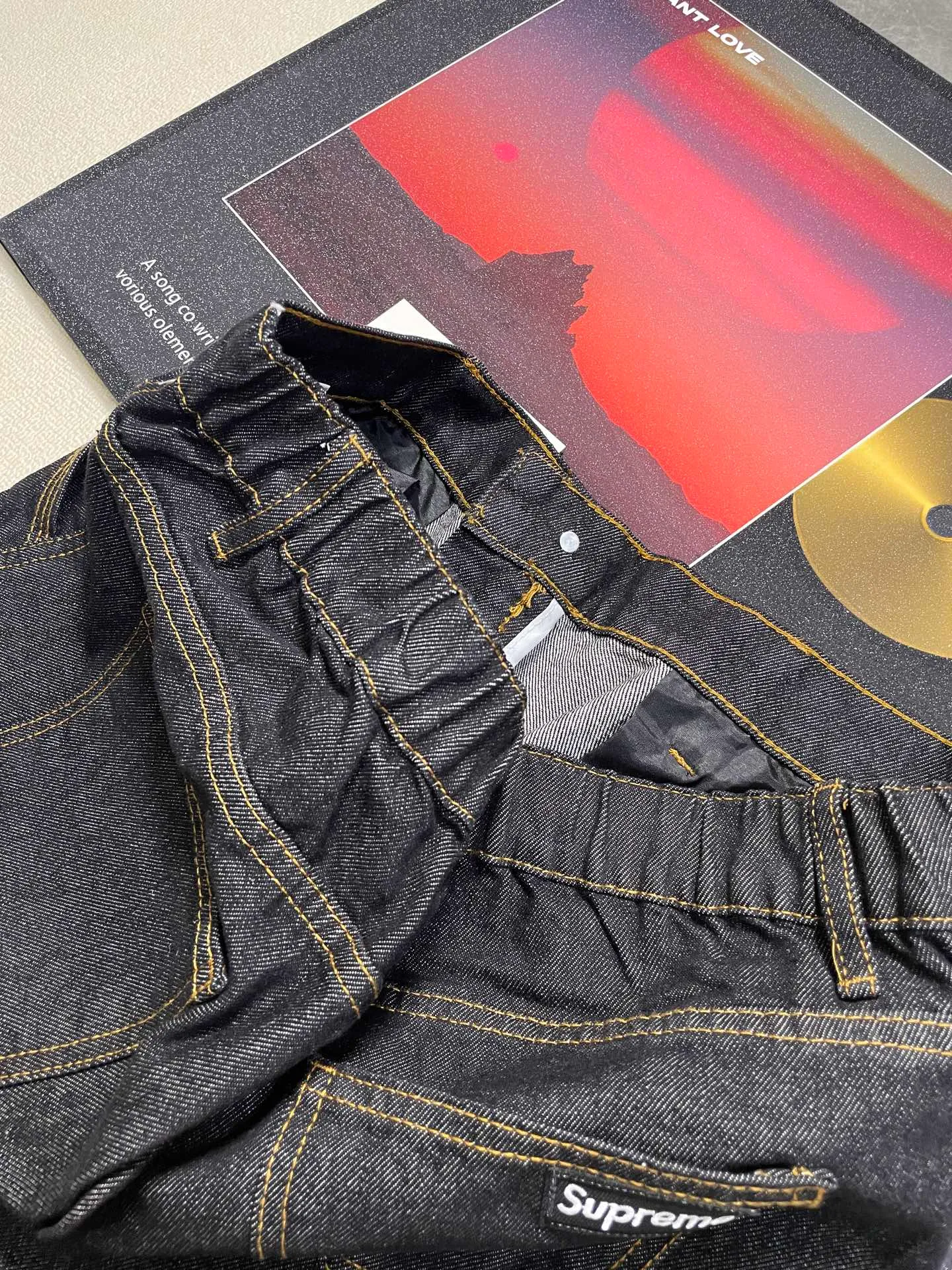 Actual photos of denim black details#