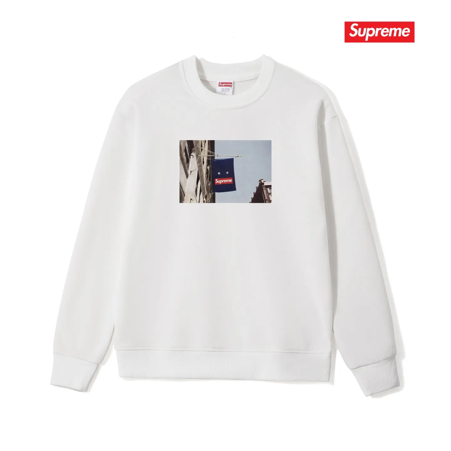 S 1005 # p 80💰 Supreme FW 19 Week 1 Banner Tee 400 Quality💥 Same Style ：Black White Gray Size：S M L XL XXL