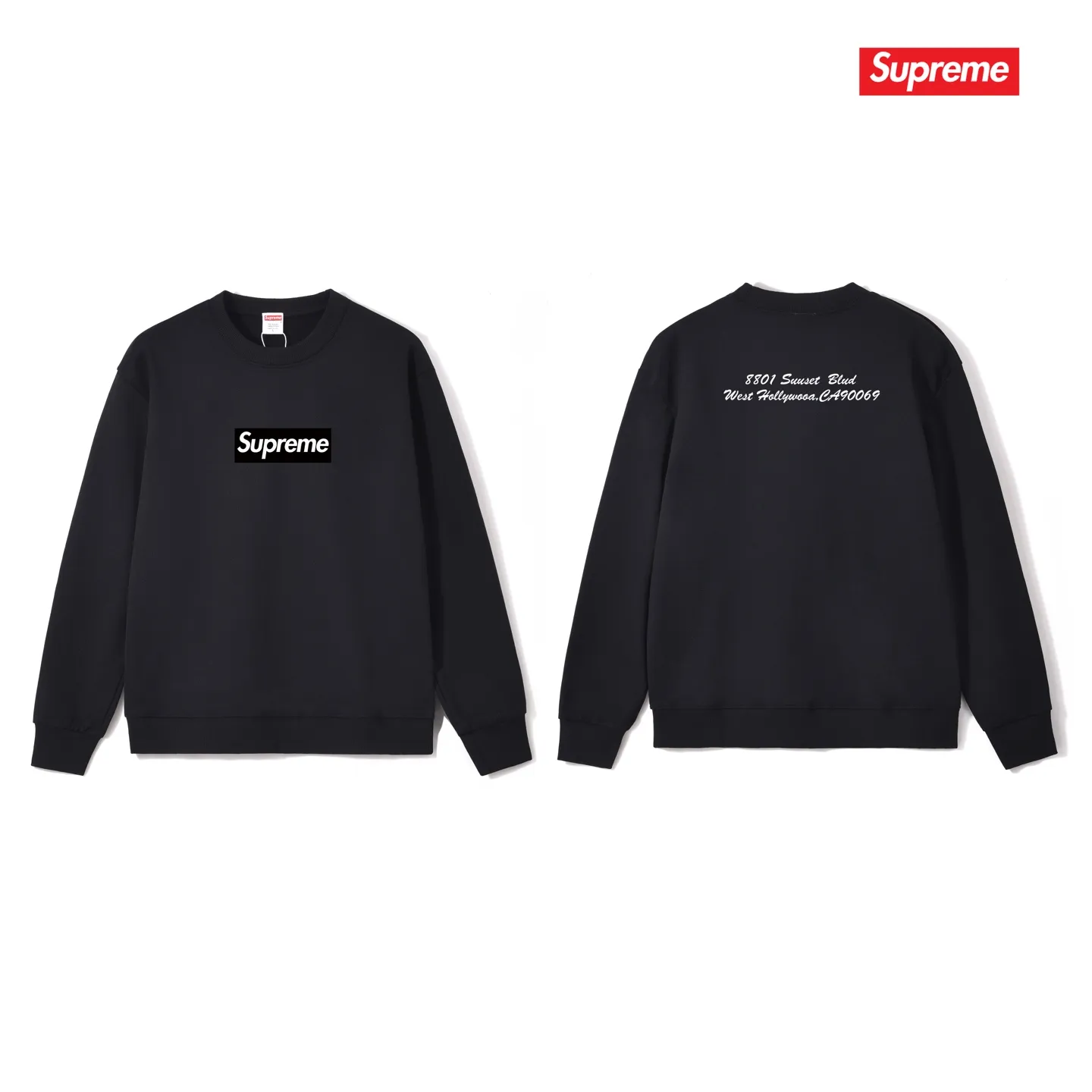 S 1030 # p 80💰 Supreme SS 23 Series Week 1 West Hollywood Box Logo Tee Box logo 400 Quality💥 Same Style ：Black White Gray Size：S M L XL XXL