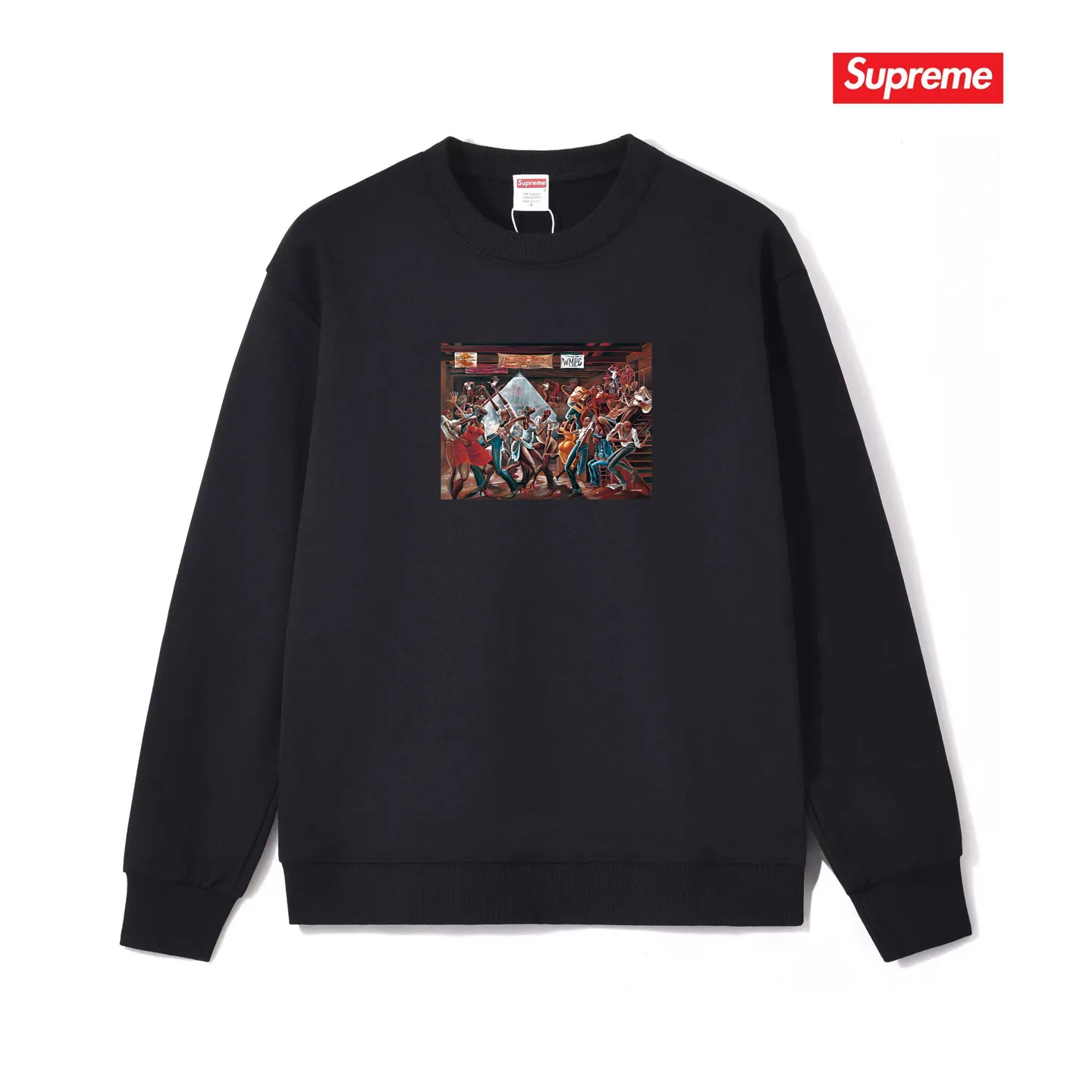 S 1203 # p 80💰 Supreme 25SS Ernie Barnes 400 Quality💥 Same Style ：Black White Gray Size：S M L XL XXL