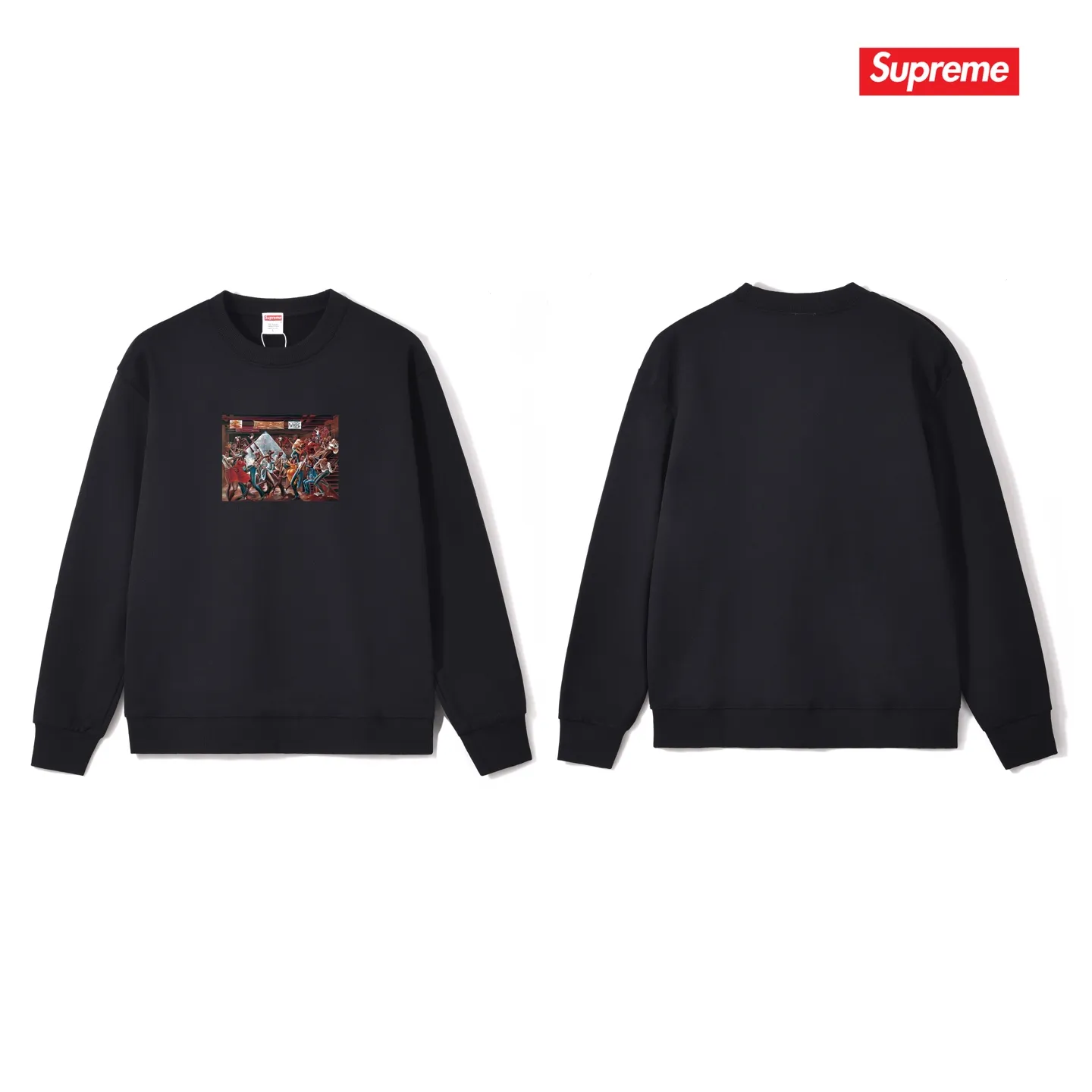 S 1203 # p 80💰 Supreme 25SS Ernie Barnes 400 Quality💥 Same Style ：Black White Gray Size：S M L XL XXL