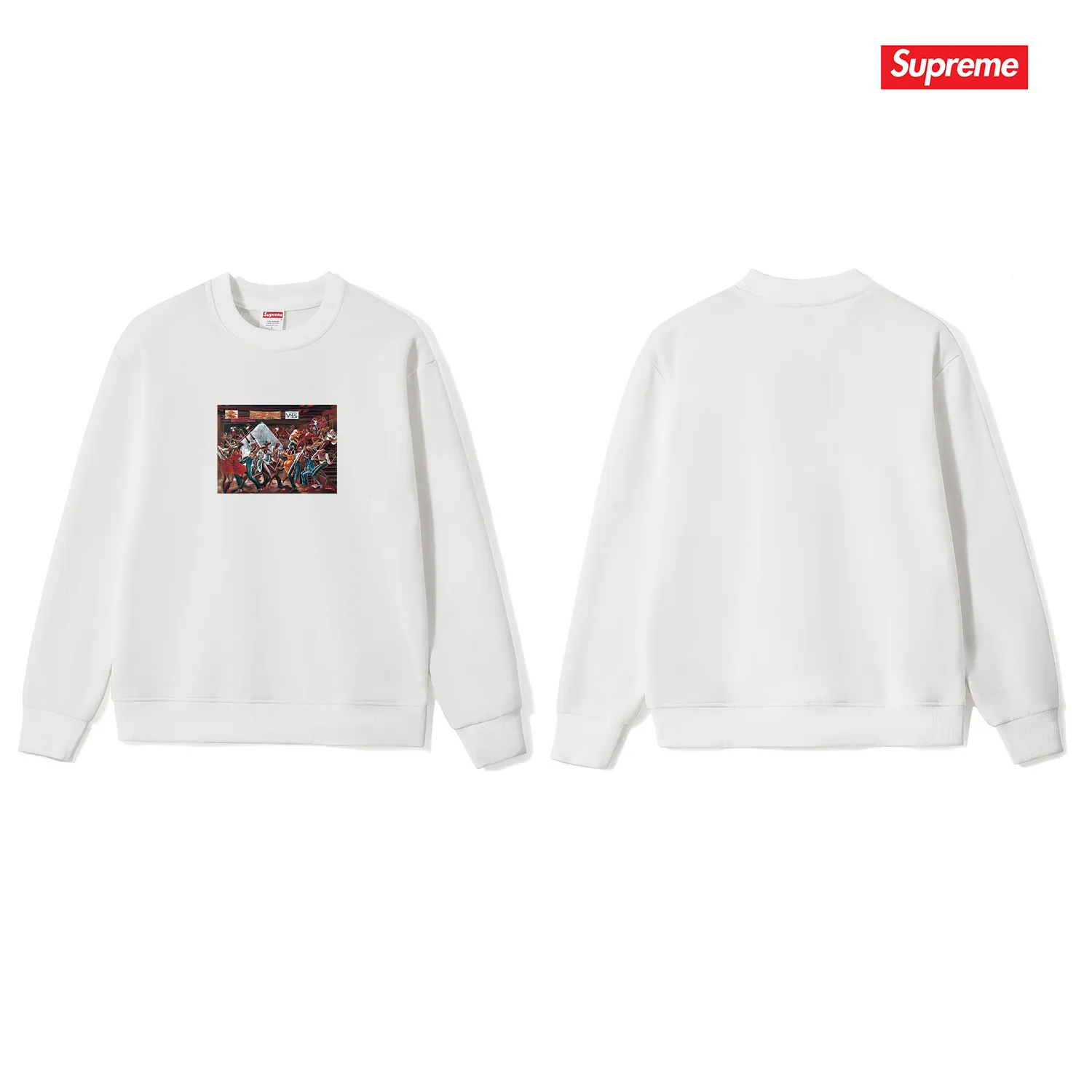 S 1203 # p 80💰 Supreme 25SS Ernie Barnes 400 Quality💥 Same Style ：Black White Gray Size：S M L XL XXL
