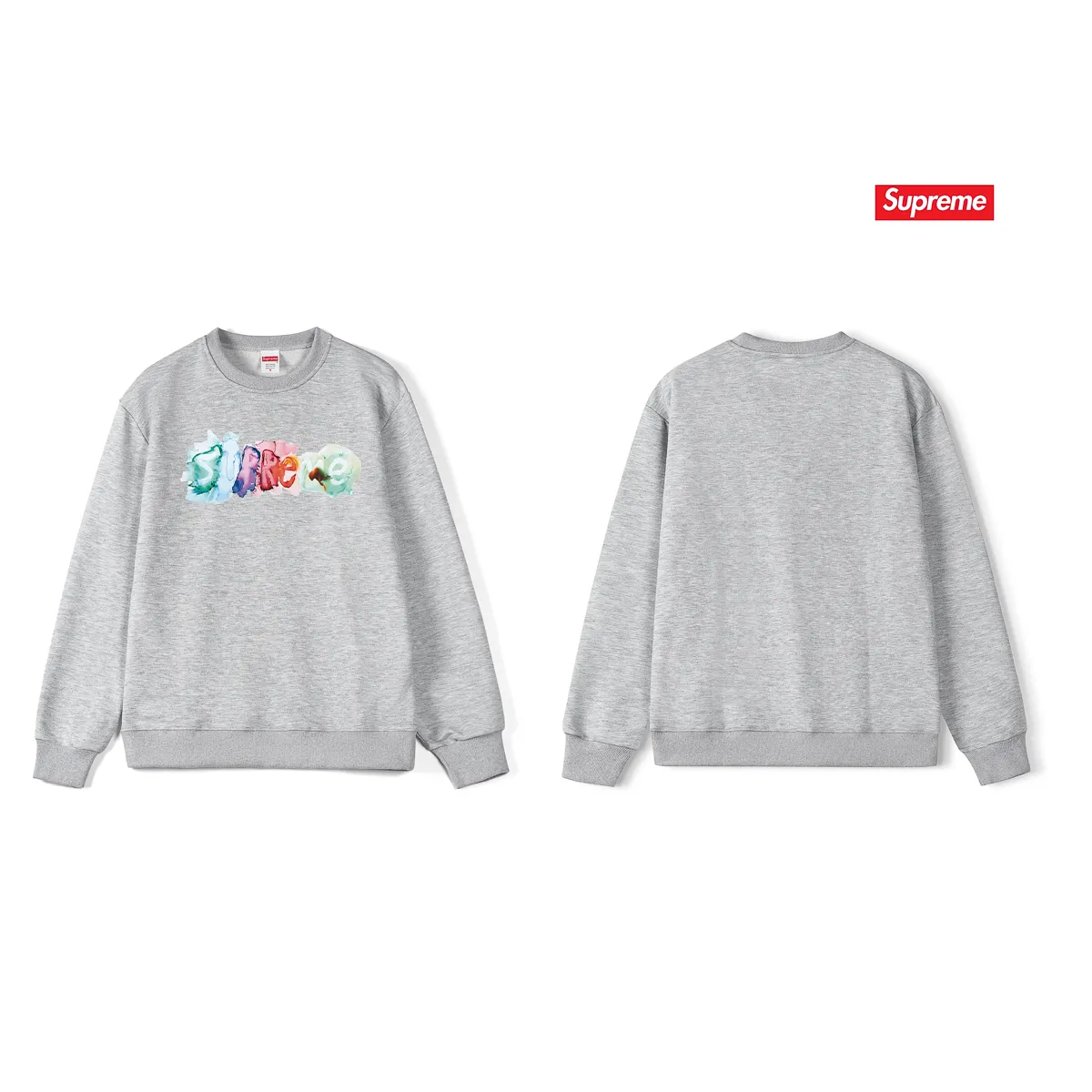 S 1099 # p 80💰 Supreme SS 23 Week 1 WATERCOLORTEE logo 400 Quality💥 Same Style ：Black White Gray Size：S M L XL XXL