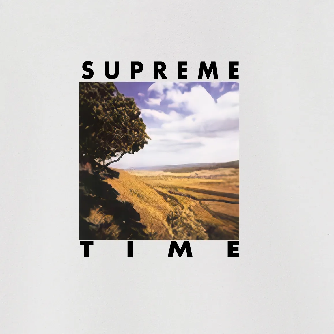 S 1039 # p 80💰 Supreme Week 8 Time Tee 400 Quality💥 Same Style ：Black White Gray Size：S M L XL XXL