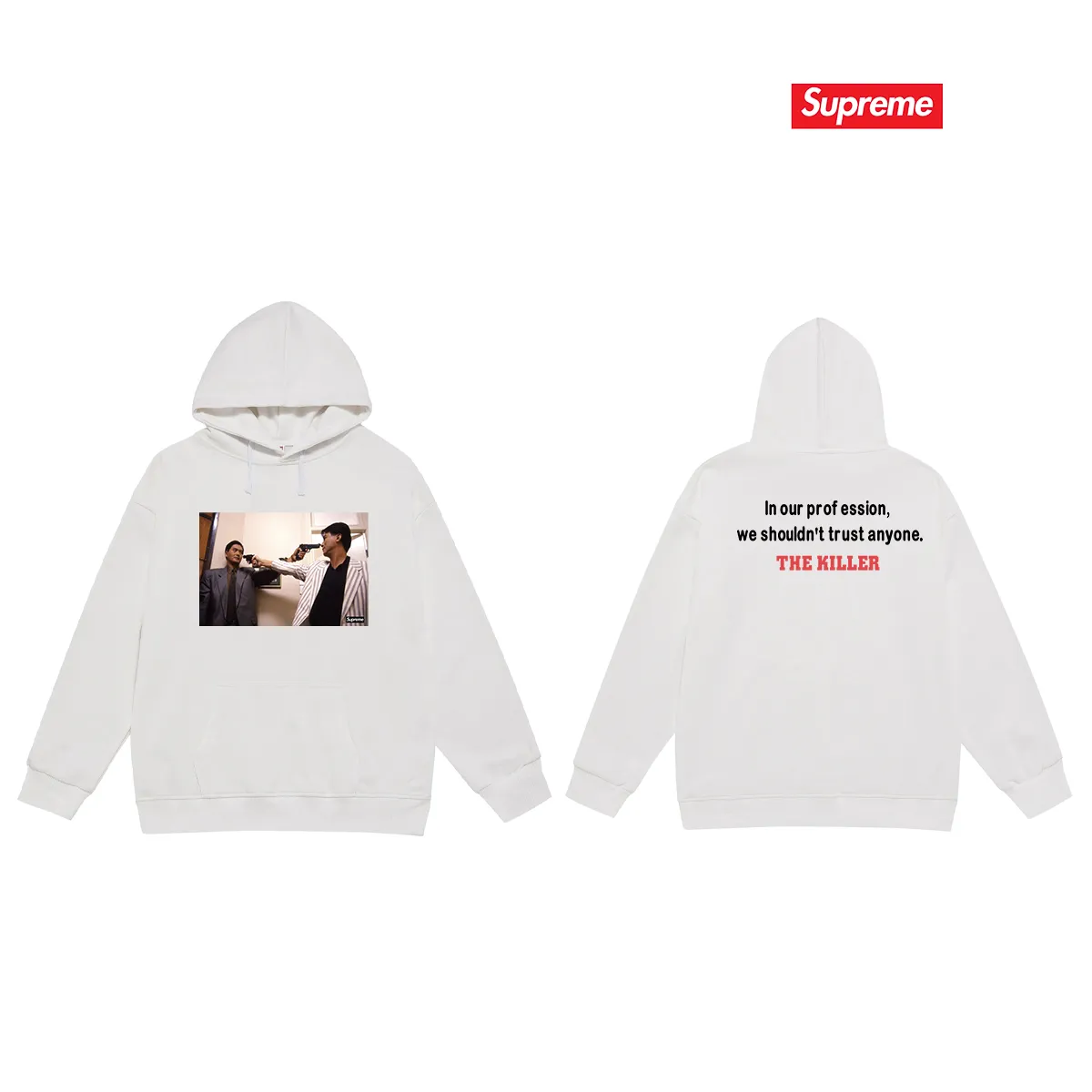 S 2036 # P 85💰 P 90💰 Supreme FW 18 The Killer Trust Tee Red 400 430 Quality💥 Same Style ：Black White Gray Size：S M L XL XXL