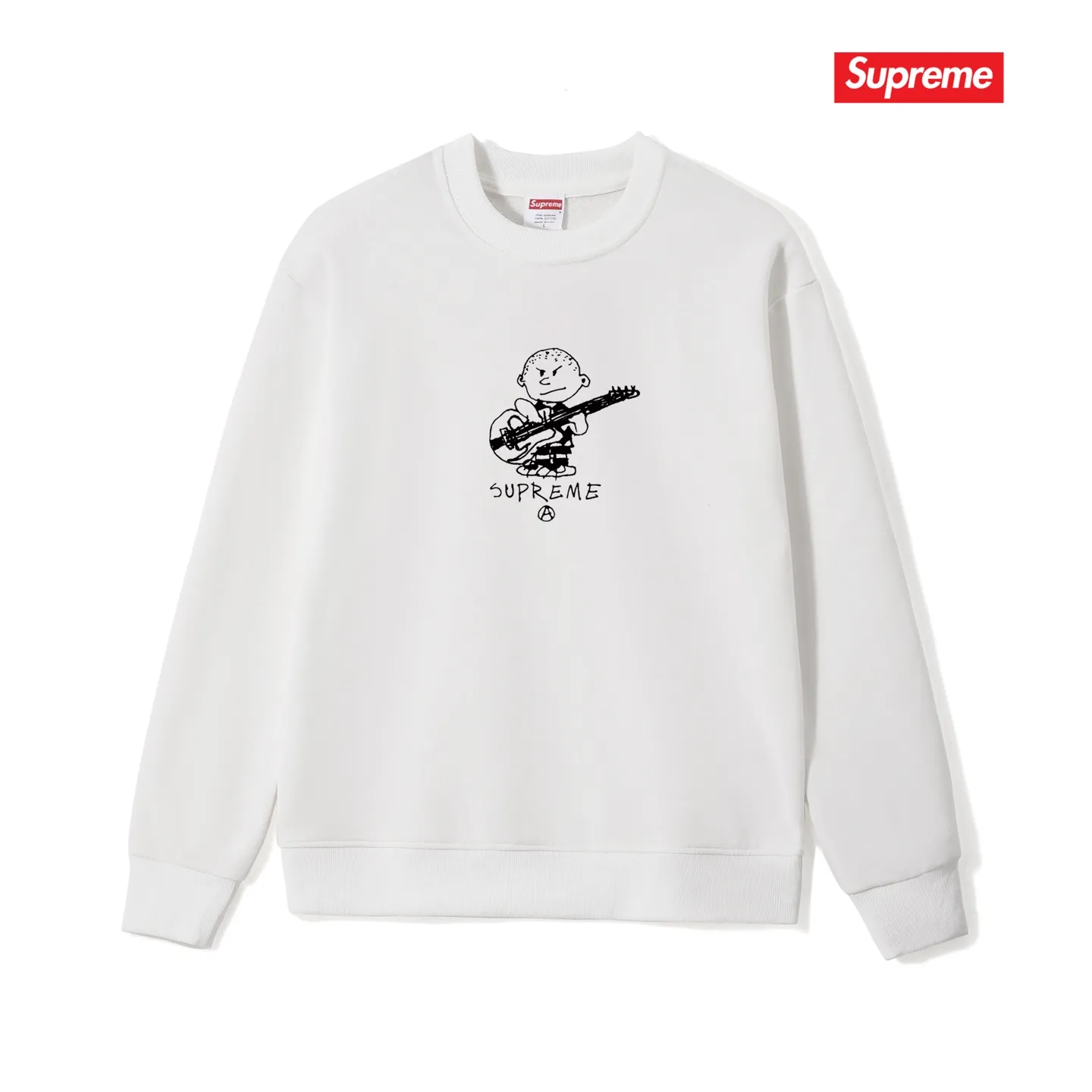 S 1160 # p 80💰 Sup 41FW Rocker Tee 400 Quality💥 Same Style ：Black White Gray Size：S M L XL XXL