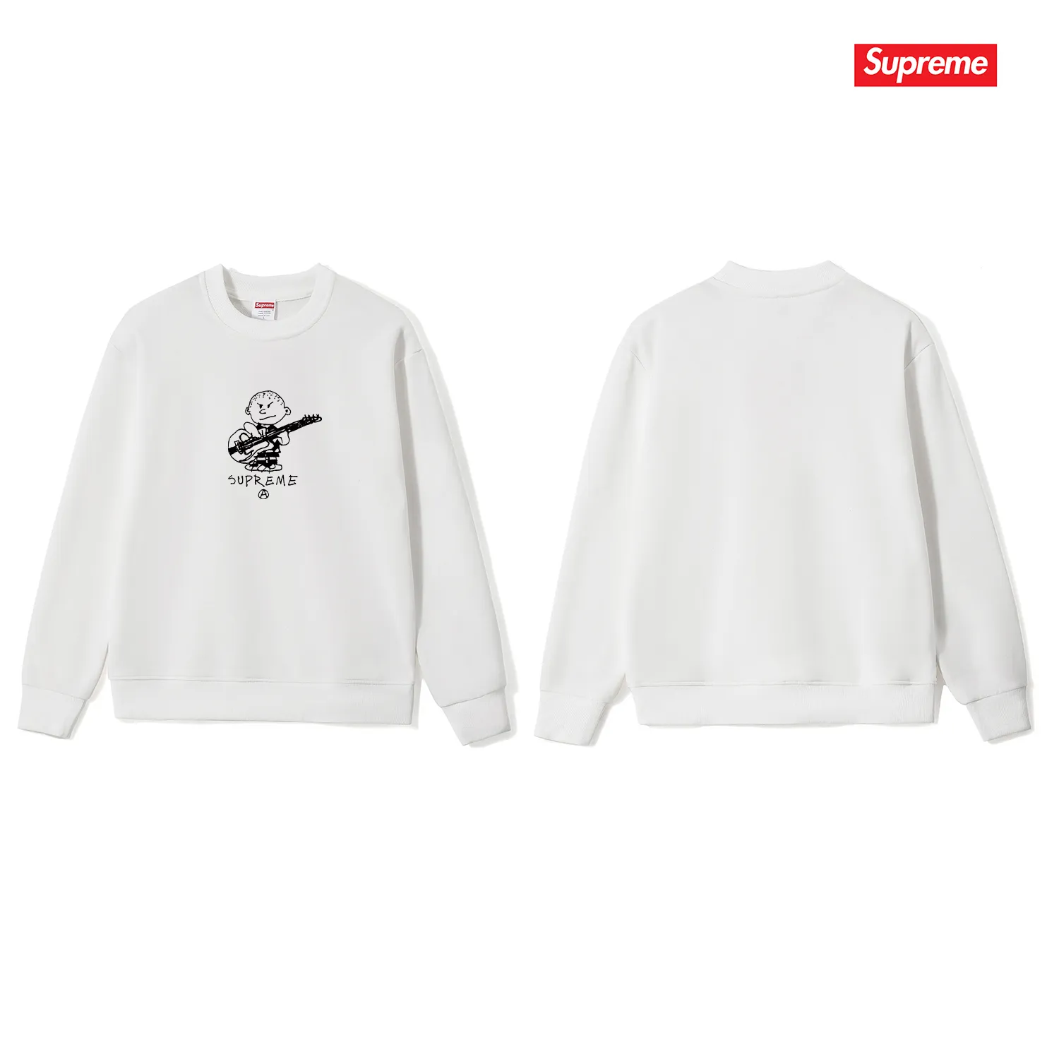 S 1160 # p 80💰 Sup 41FW Rocker Tee 400 Quality💥 Same Style ：Black White Gray Size：S M L XL XXL