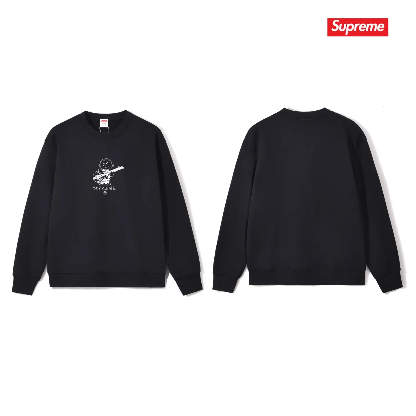 S 1160 # p 80💰 Sup 41FW Rocker Tee 400 Quality💥 Same Style ：Black White Gray Size：S M L XL XXL