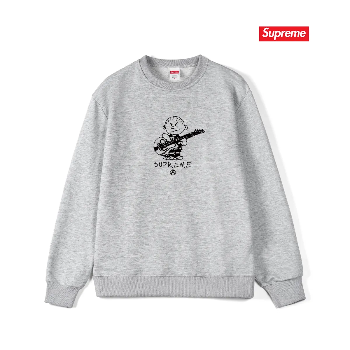 S 1160 # p 80💰 Sup 41FW Rocker Tee 400 Quality💥 Same Style ：Black White Gray Size：S M L XL XXL