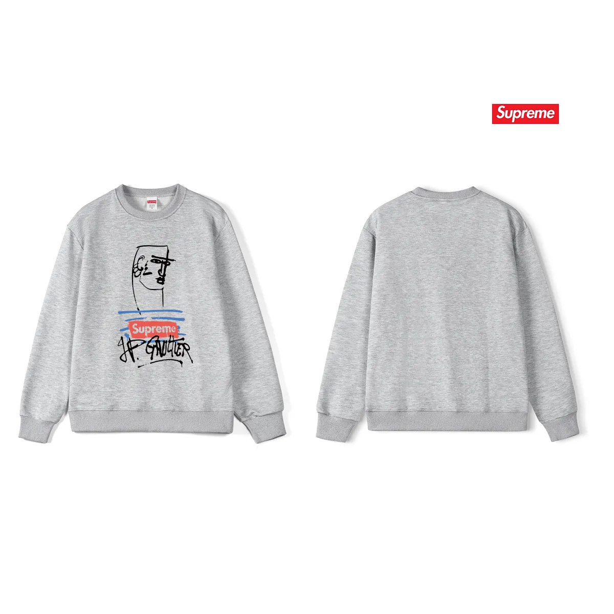 S 1254 # p 80💰 Supreme SS 19 x Jean Paul Gaultier Tee Black 400 Quality💥 Same Style ：Black White Gray Size：S M L XL XXL