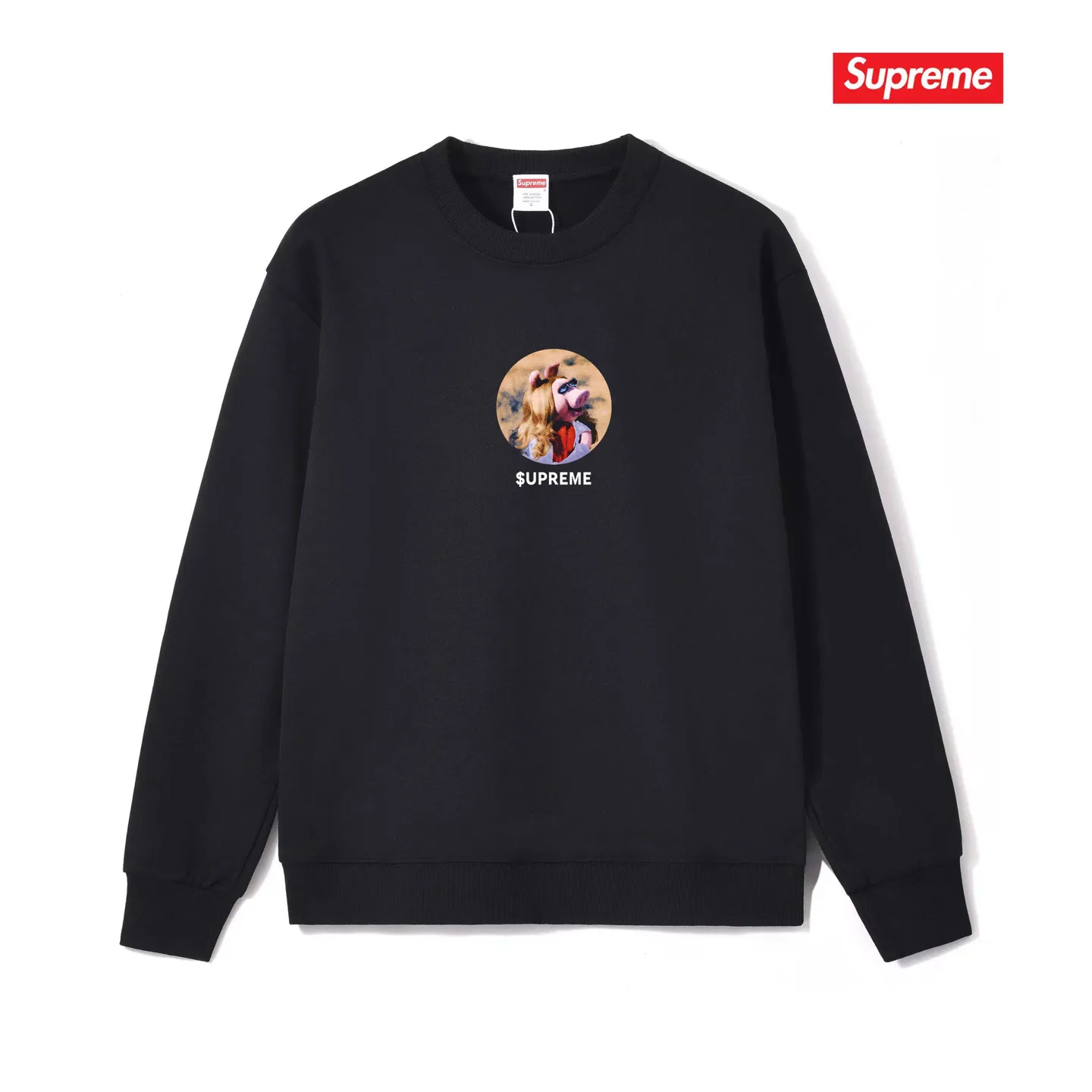 S 1259 # p 80💰 Supreme SS 24 WEEK 19 MISS PIGGY TEE 400 Quality💥 Same Style ：Black White Gray Size：S M L XL XXL