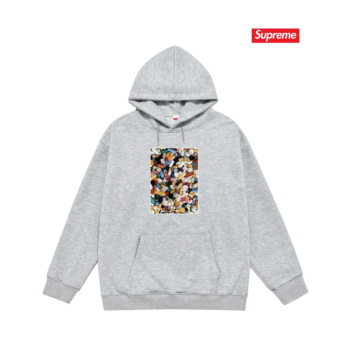 S 2014 # P 85💰 P 90💰 Supreme Week 7 Pills Tee 400 430 Quality💥 Same Style ：Black White Gray Size：S M L XL XXL