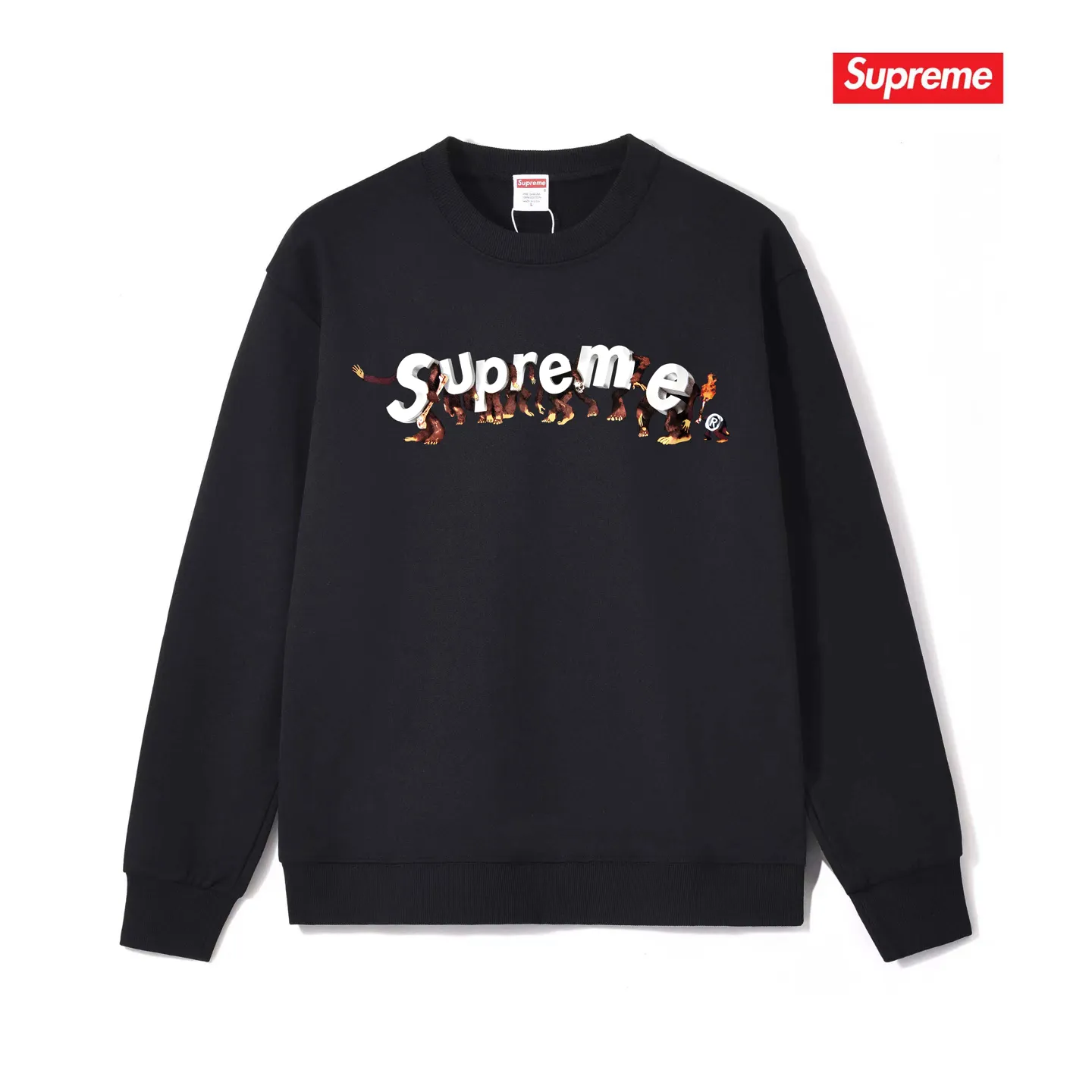 S 1038 # p 80💰 Supreme Week 8 Apes Tee 400 Quality💥 Same Style ：Black White Gray Size：S M L XL XXL