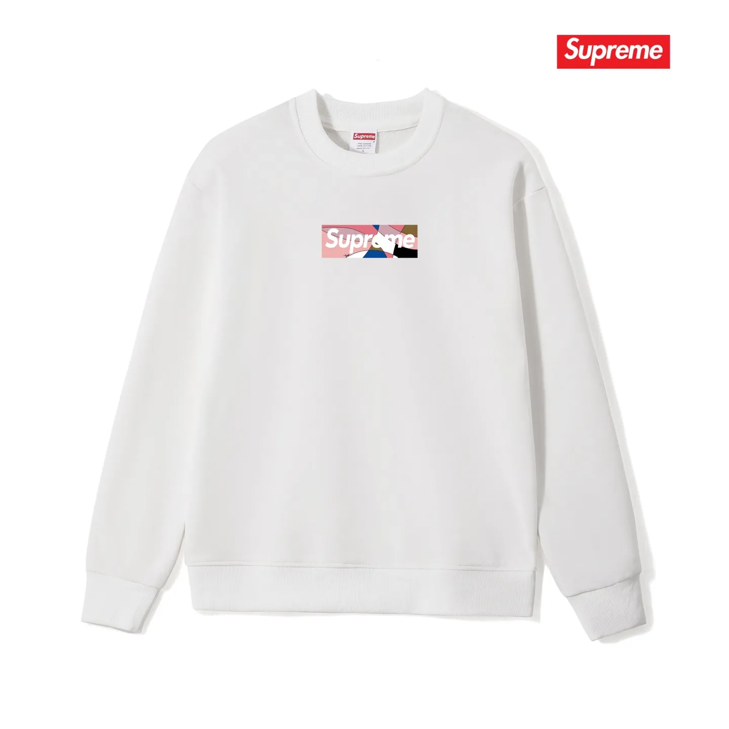 S 1074 # p 80💰 Supreme Week 16 x Emilio Pucci Box Logo Tee Logo 400 Quality💥 Same Style ：Black White Gray Size：S M L XL XXL