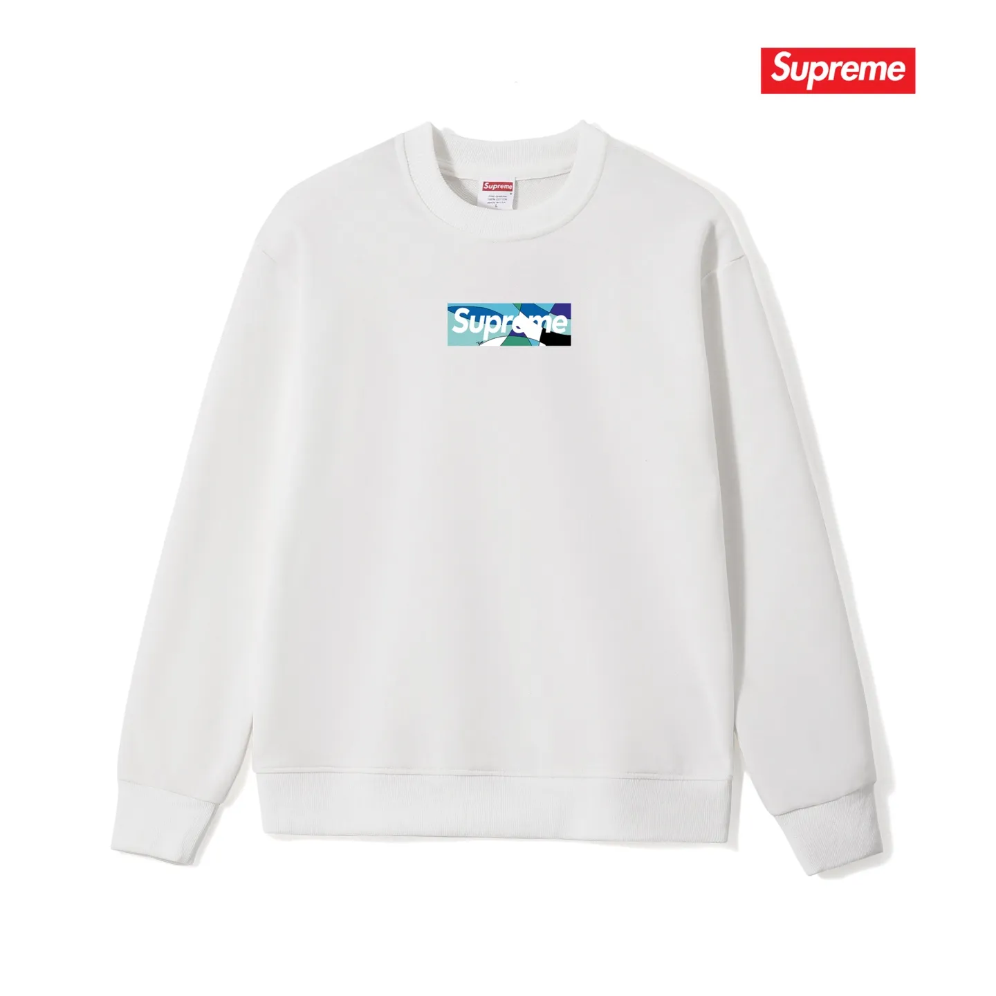 S 1074 # p 80💰 Supreme Week 16 x Emilio Pucci Box Logo Tee Logo 400 Quality💥 Same Style ：Black White Gray Size：S M L XL XXL