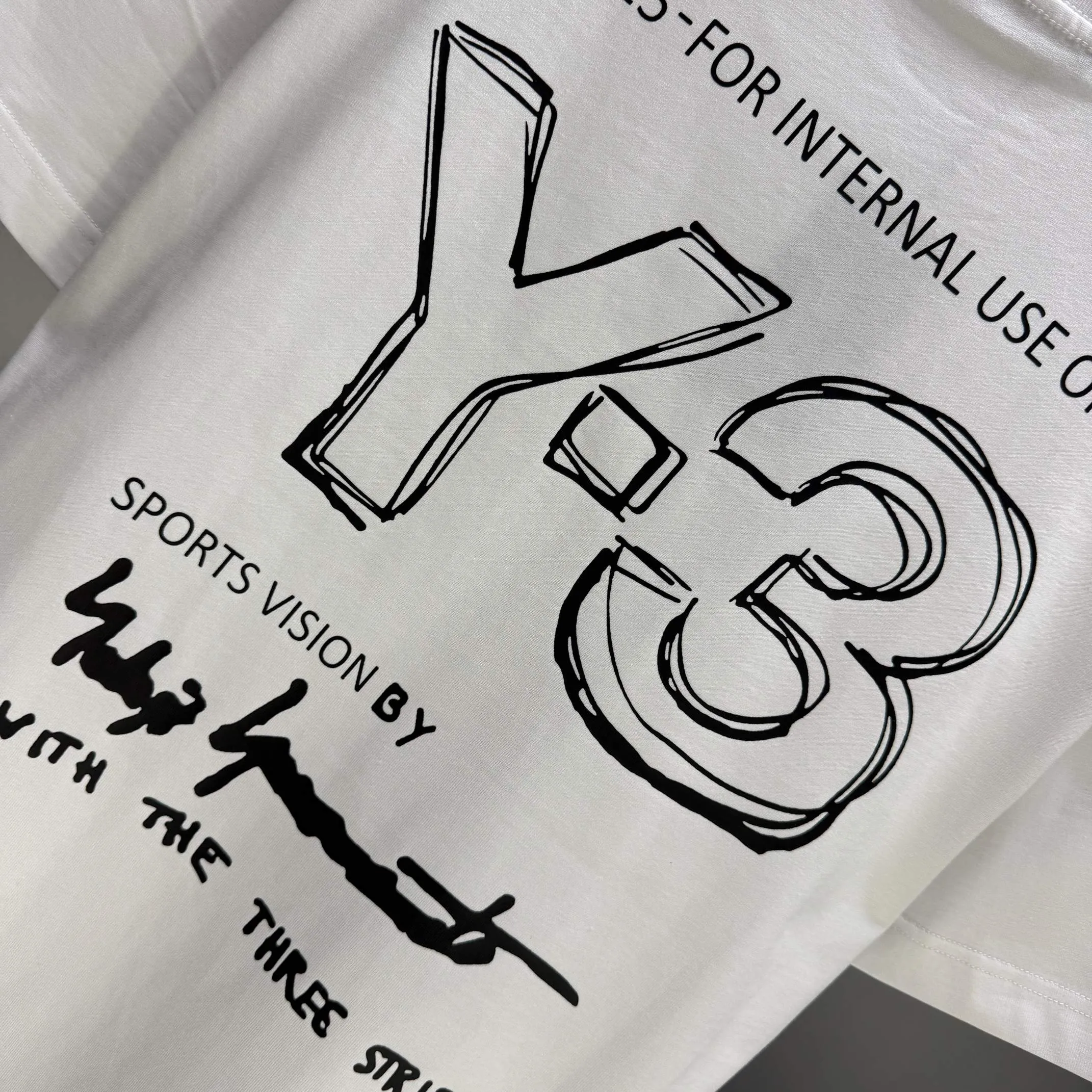 Y 3 Yohji Yamamoto 2026 Spring and Summer New Arrival short-sleeved T-shirt Customized cotton letter logo printing Color: Black White Color Sizes: S M L XL XXL