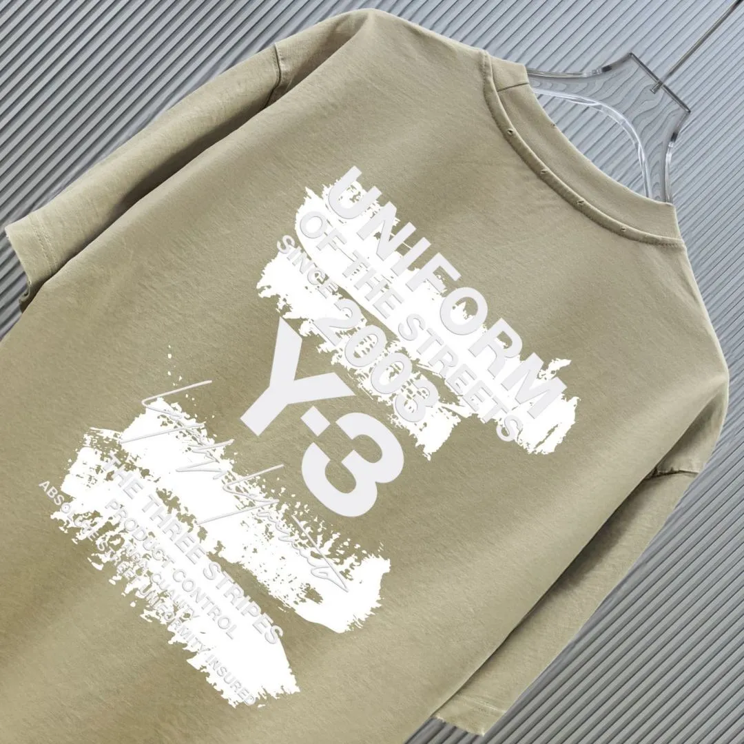 (Strictly control Quality) Style: Yamamoto-Yoji.Y-3 short-sleeved T-shirt Fabric: Weight double yarn 100% cotton Rib: Weight Sorona 1*1 trendy brand Process: Washed and worn printing Color: White Gray Khaki Haze Blue Black Size: M-4XL No gender distinction Men and women Same Style