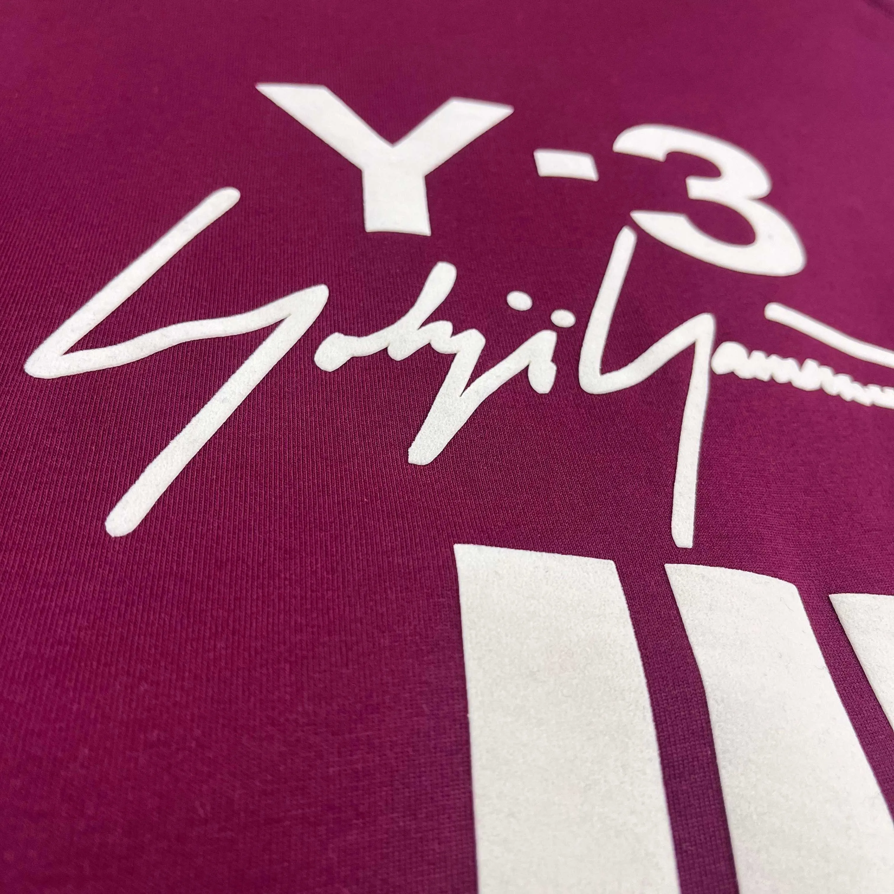 Y 3* * *yoji 2026 spring and summer New Arrival Classic signature letter flocking logo technology Y-3 signature model Double yarn custom plain cotton fabric Short-sleeved T-shirt Men and women Same Style Color: Black White Wine Red Size: S (90-130 pounds) M (120-150 pounds) L (140-165 pounds) XL (160-180 pounds) XXL (180 pounds)