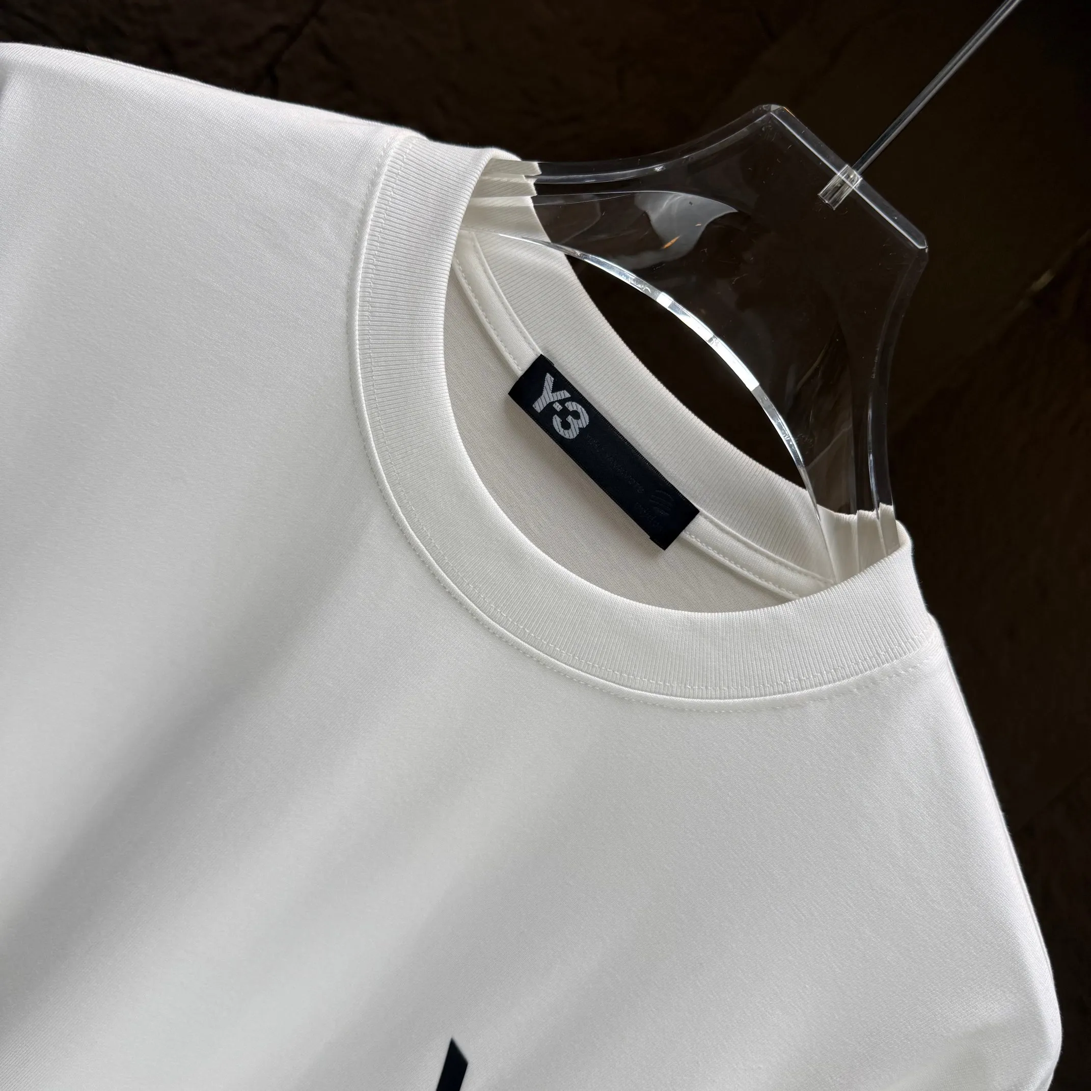 Y 3 Yohji Yamamoto 2025 Autumn and Winter New Arrival thick long-sleeved T-shirt gram pure cotton letter logo three-dimensional silicone Color: Black White Night Blue Sizes: S M L XL