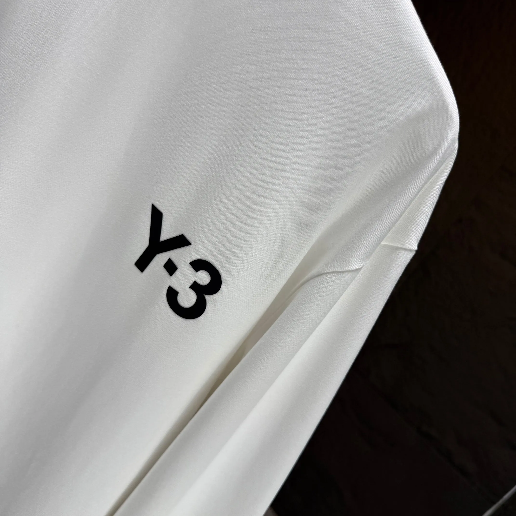 Y 3 Yohji Yamamoto 2025 Autumn and Winter New Arrival thick long-sleeved T-shirt gram pure cotton letter logo three-dimensional silicone Color: Black White Night Blue Sizes: S M L XL