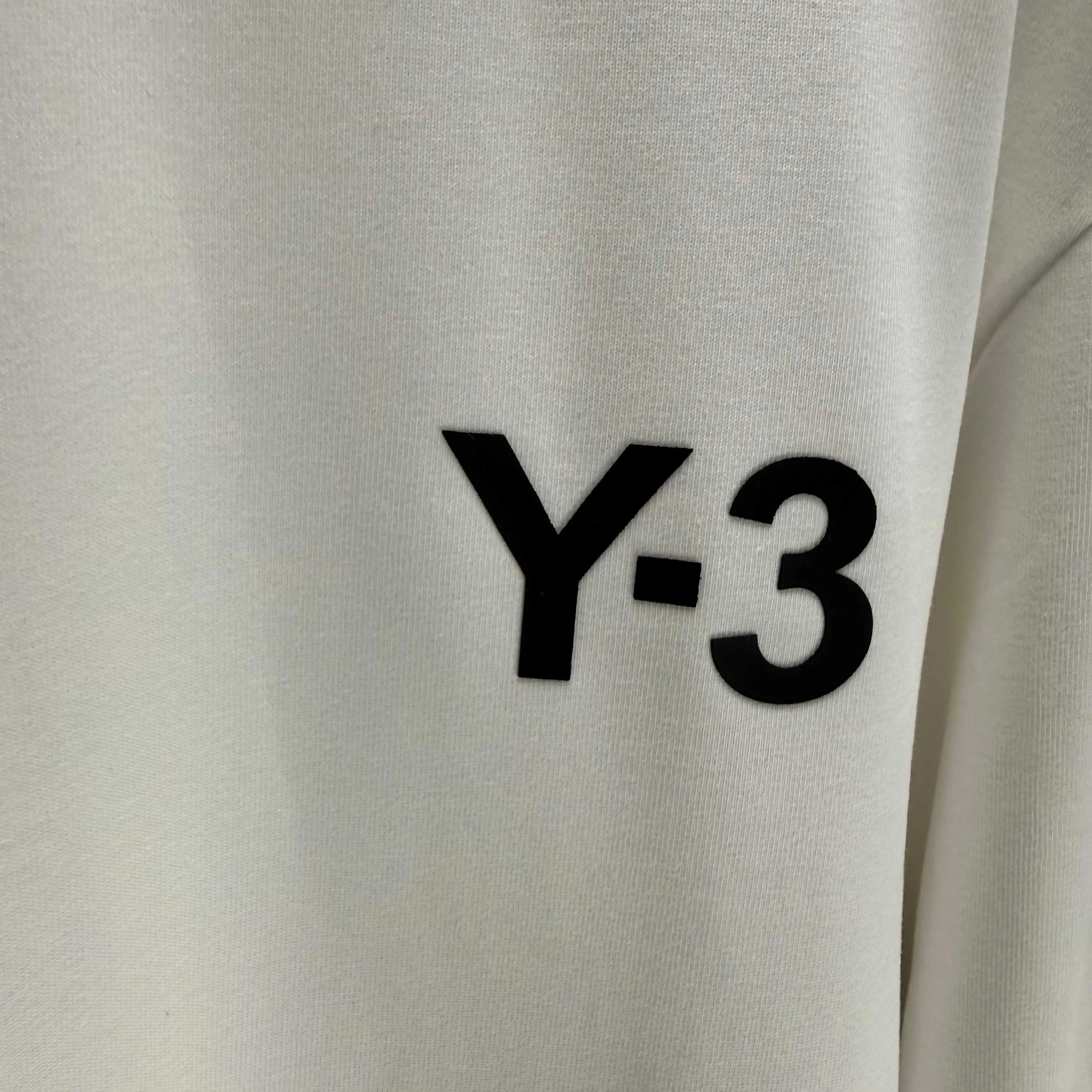 Y 3 Yohji Yamamoto 2025 Autumn and Winter New Arrival thick long-sleeved T-shirt gram pure cotton letter logo three-dimensional silicone Color: Black White Night Blue Sizes: S M L XL