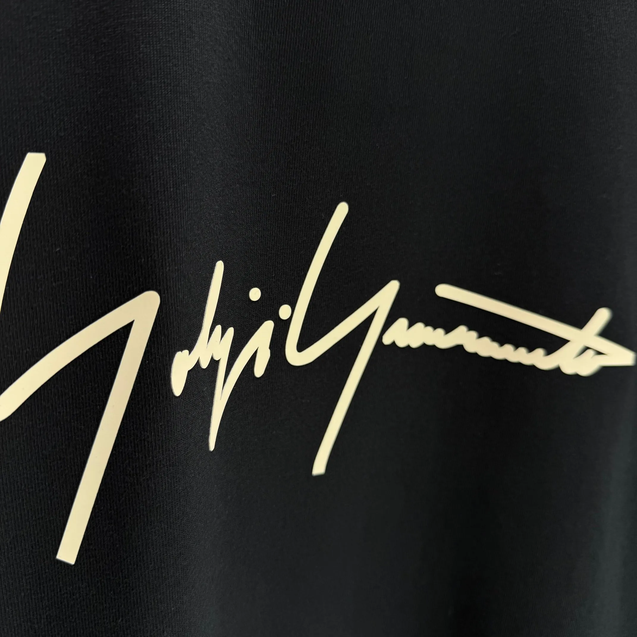 Y 3 Yohji Yamamoto 2025 Autumn and Winter New Arrival thick long-sleeved T-shirt Gram pure cotton letter logo signature three-dimensional silicone Color: Black White Angora Red Sizes: S M L XL