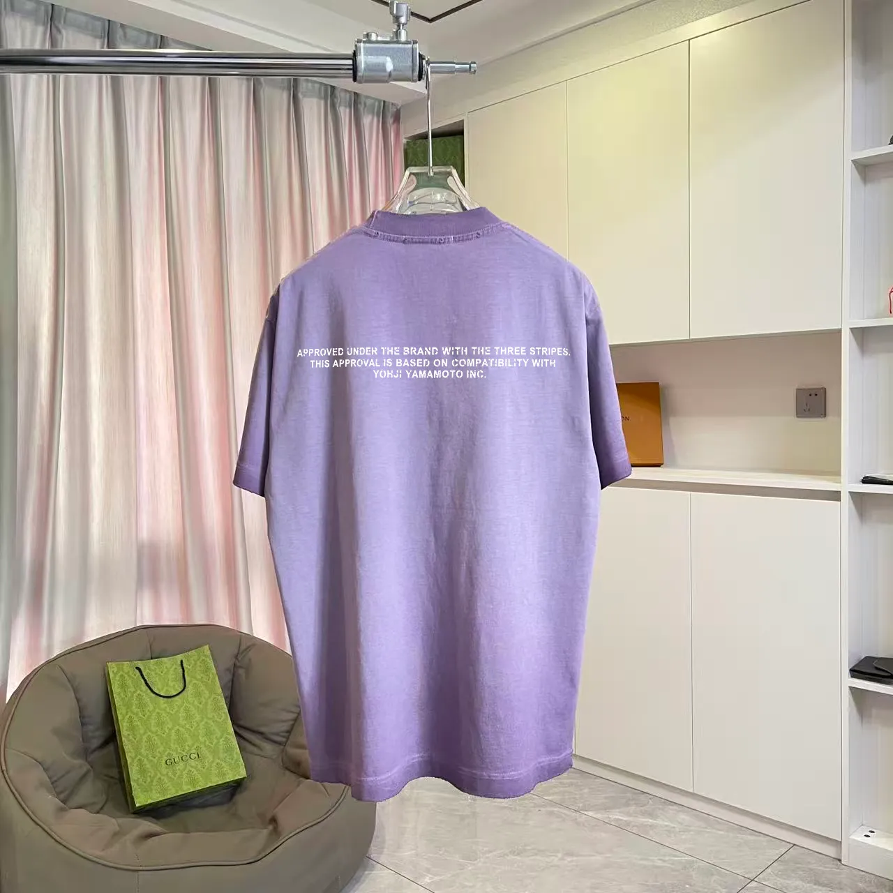 Y-3 2026 Summer New Arrival Washed, distressed, personalized letter logo print, short-sleeved T-shirt, customized fabric g Men and women Same Style Size: S M L XL XXL Five sizes Color: White Brown Purple Gray