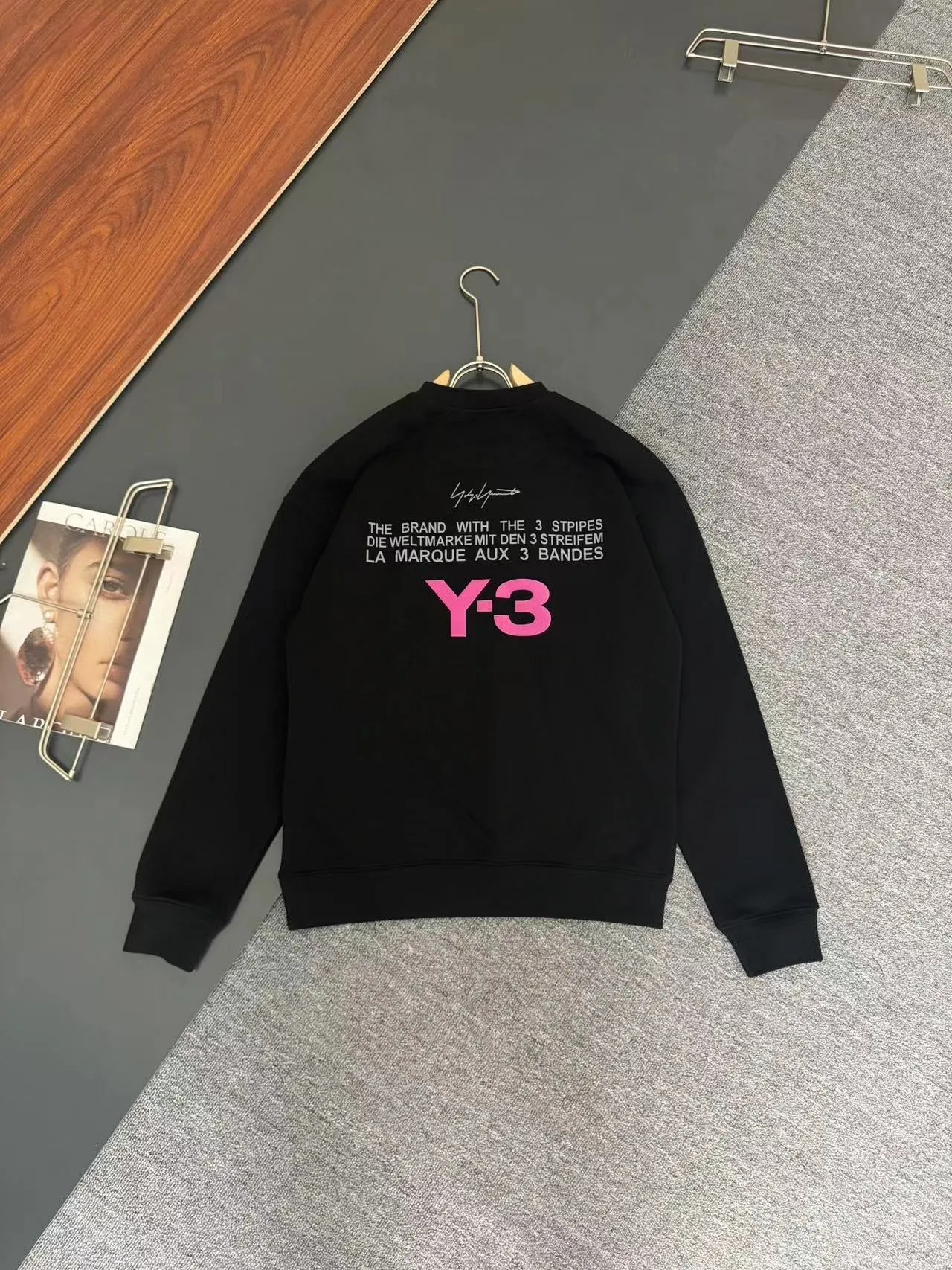 Y-3*Yoji Yamamoto*The most New Arrival round neck fashionable long-sleeved sweatshirt in autumn and winter, flocking➕printing process logo design, pure cotton fabric! Comfortable against the skin, durable and easy to wear, meticulous original craftsmanship, a must-have for casual Versatile Sizes S M L XL XXL