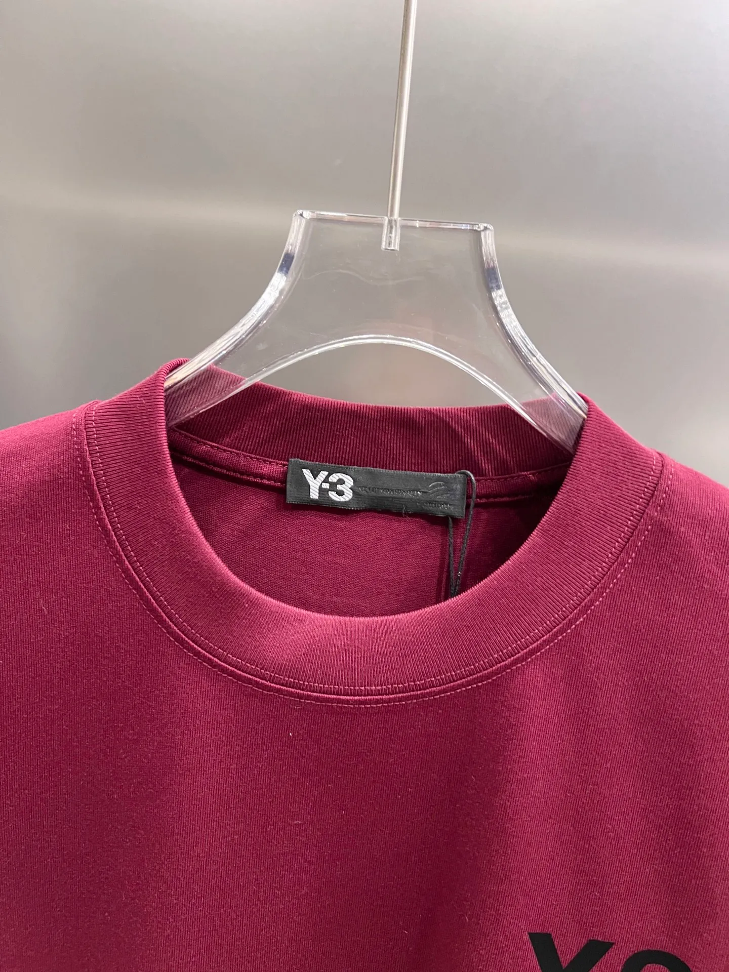 Y 3*Yamamoto*Yoji 2026 Spring and Summer New Arrival Simple signature letter three-dimensional craftsmanship Y-3 Customized double yarn plain cotton fabric Short-sleeved T-shirt Men and women Same Style Loose version Size S M L