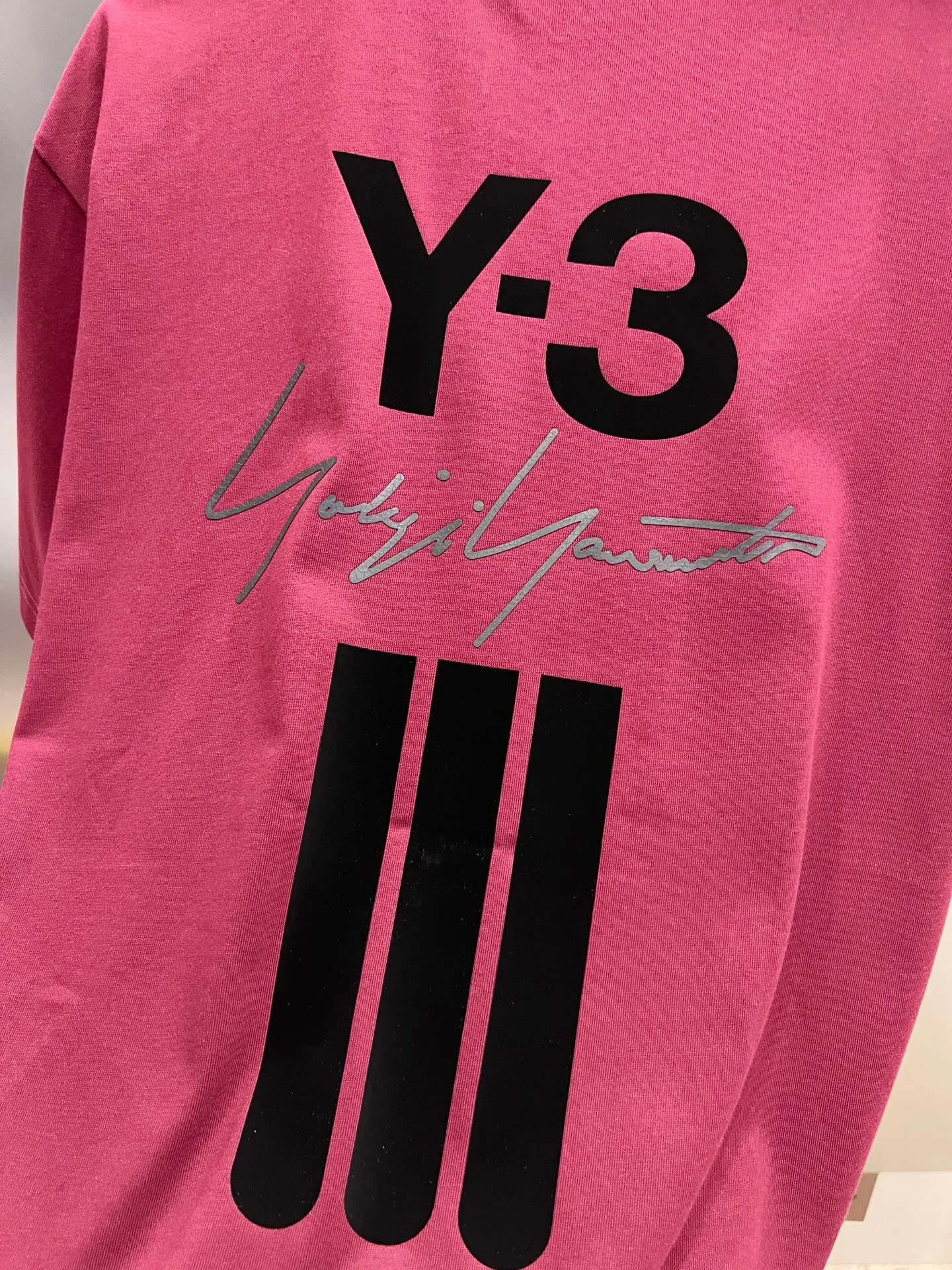 Y 3*Yamamoto*Yoji 2026 Spring and Summer New Arrival Simple signature letter three-dimensional craftsmanship Y-3 Customized double yarn plain cotton fabric Short-sleeved T-shirt Men and women Same Style Loose version Size S M L