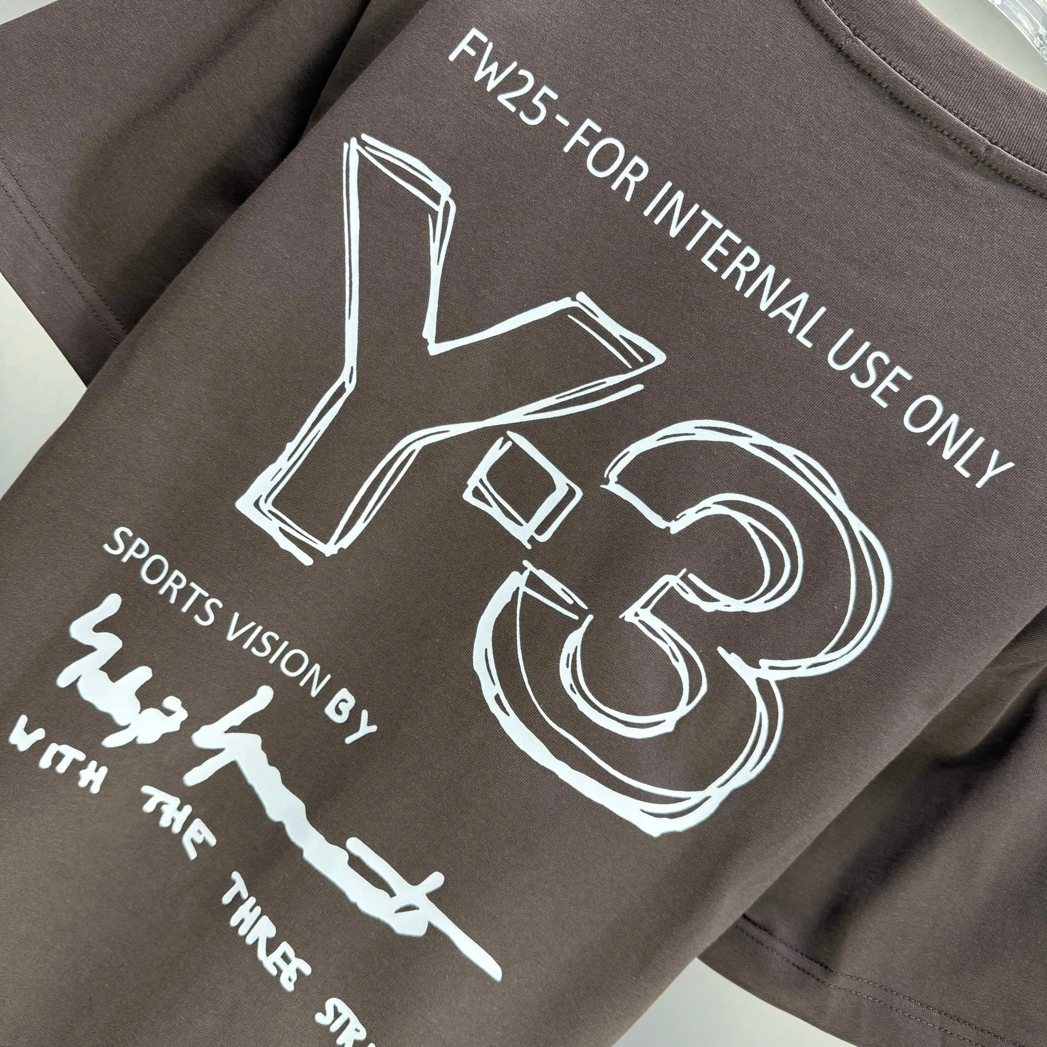 Y 3 Yohji Yamamoto 2026 Spring and Summer New Arrival short-sleeved T-shirt Customized cotton letter logo printing Color: Black White Color Sizes: S M L XL XXL