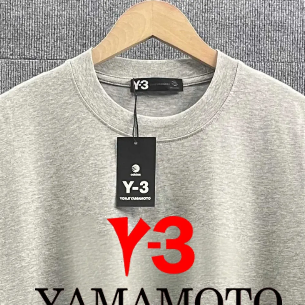 Y 3* * *yoji 2026 spring and summer New Arrival Classic personalized front and rear letter logo printed T-shirt Double yarn custom plain cotton fabric short-sleeved T-shirt Men and women Same Style Color: Black White Gray Size: S (90-130 pounds) M (120-150 pounds) L (140-165 pounds) XL (160-180 pounds) XXL (180 pounds)