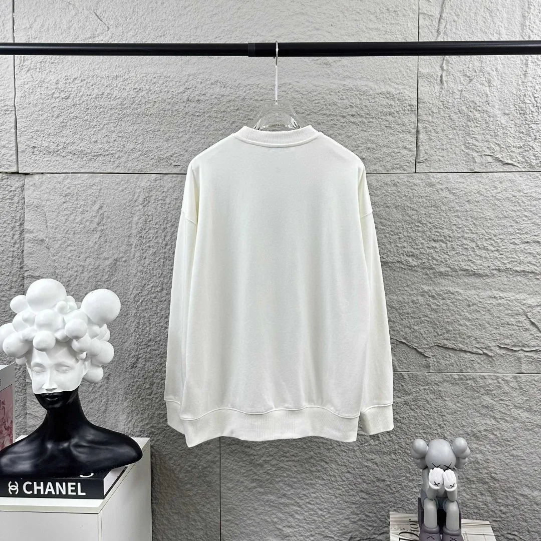 Y 3*Yamamoto*Yoji 2026 Early Autumn and Winter New Arrival Simple Embroidery Technology Customized Terry Fabric Long Sleeve Round Neck Sweatshirt Men and Women Same Style Color: Black White Size: S (90-130kg) M (120-150kg) L (140-165kg) XL (160-180kg) XXL (180kg)
