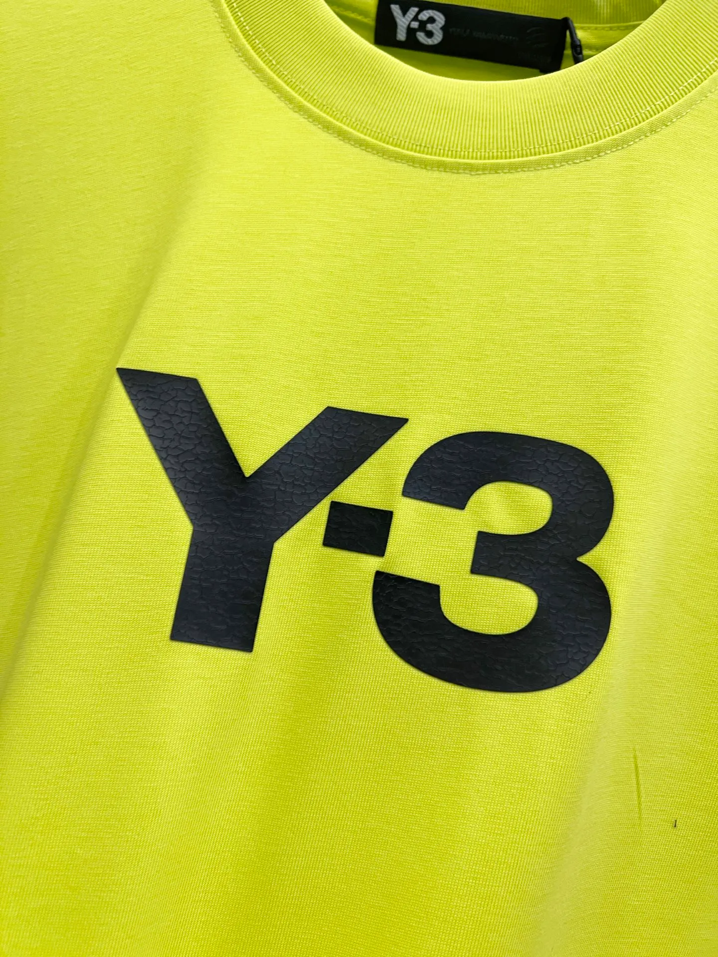 Y 3*Yamamoto*Yoji 2026 Spring and Summer New Arrival Simple signature letter three-dimensional craftsmanship Y-3 Customized double yarn plain cotton fabric Short-sleeved T-shirt Men and women Same Style Loose version Size S M L