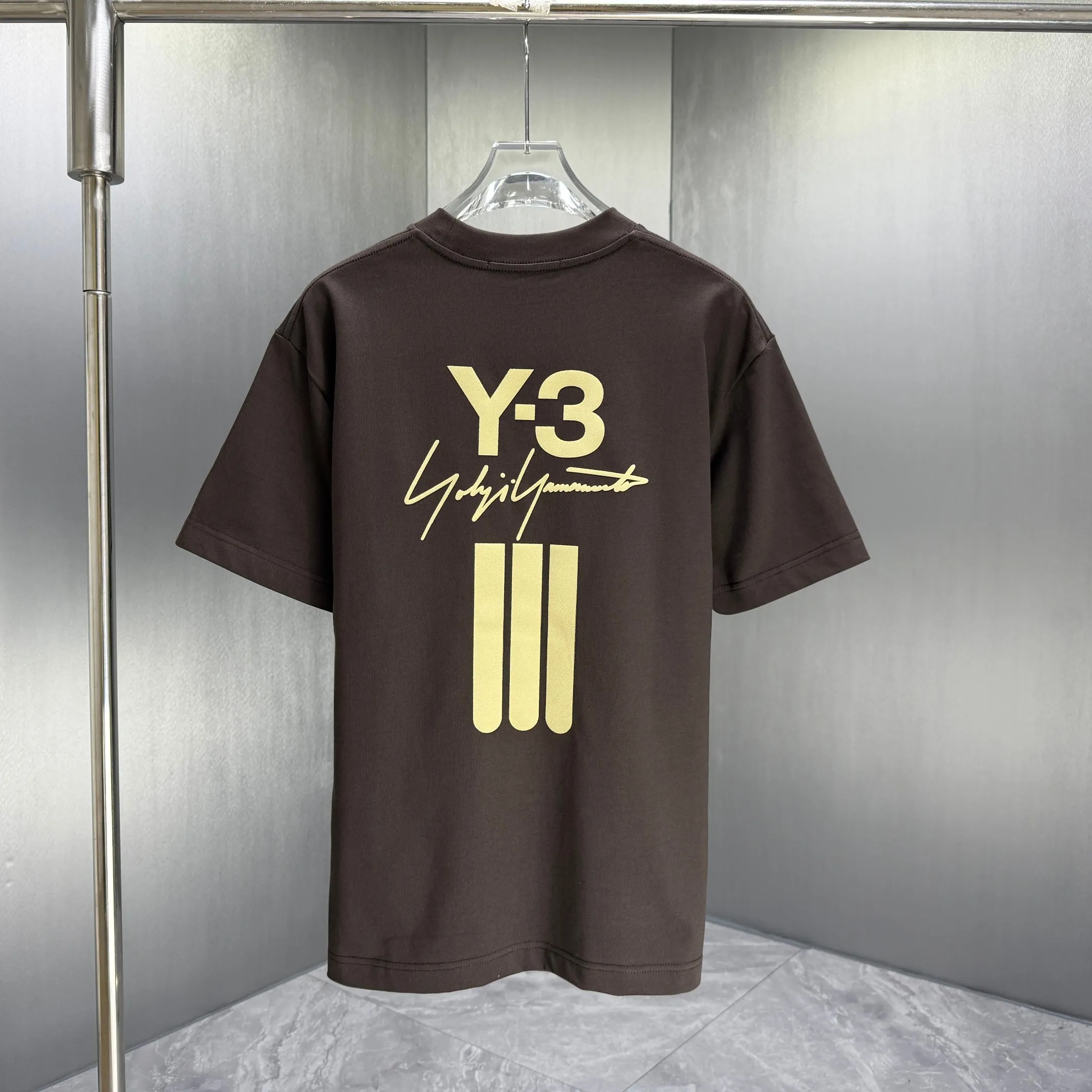 Y 3 Yohji Yamamoto 2026 Spring and Summer New Arrival short-sleeved T-shirt Customized pure cotton letter logo flocking Color: Black White Color Sizes: S M L XL XXL