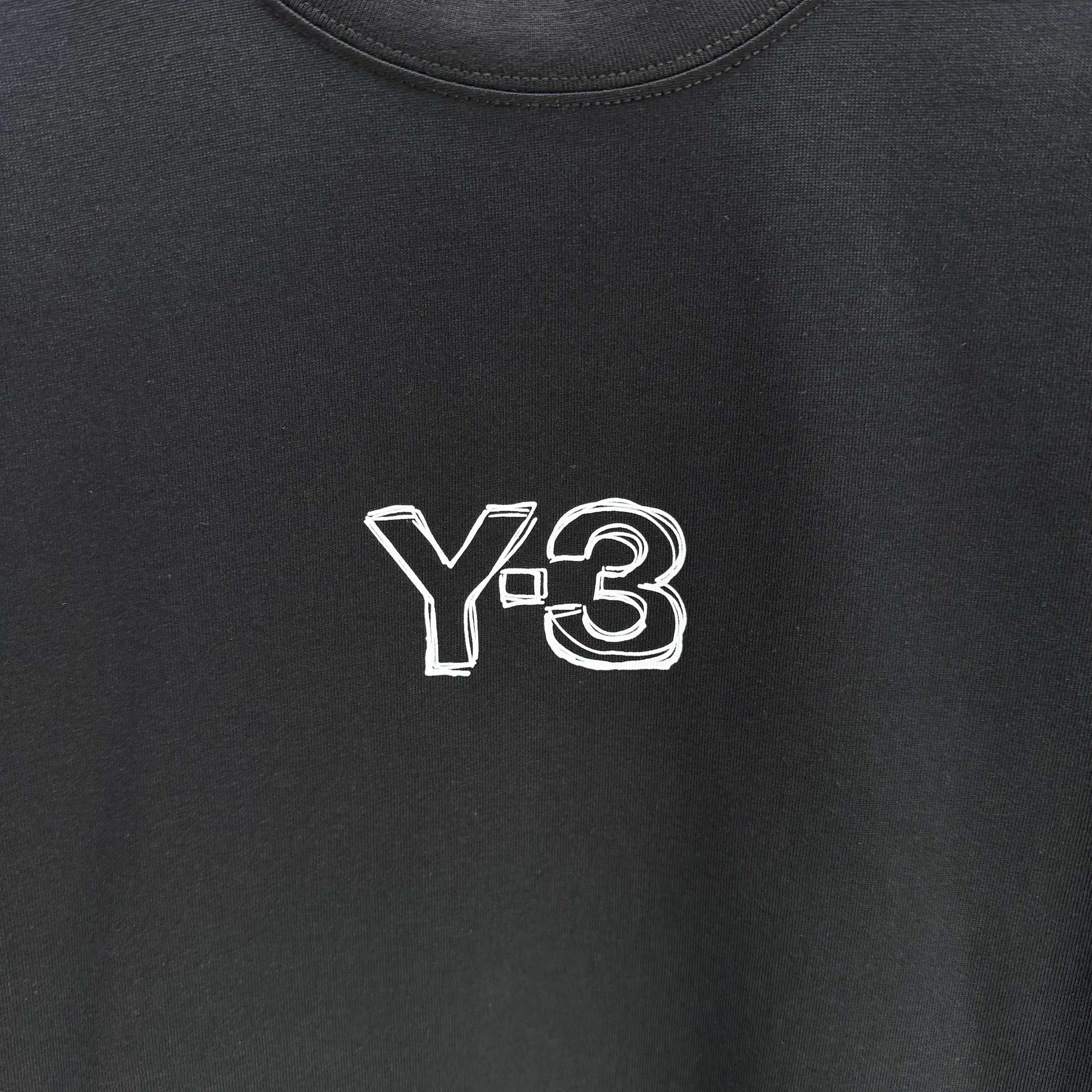 Y 3 Yohji Yamamoto 2026 Spring and Summer New Arrival short-sleeved T-shirt Customized cotton letter logo printing Color: Black White Color Sizes: S M L XL XXL